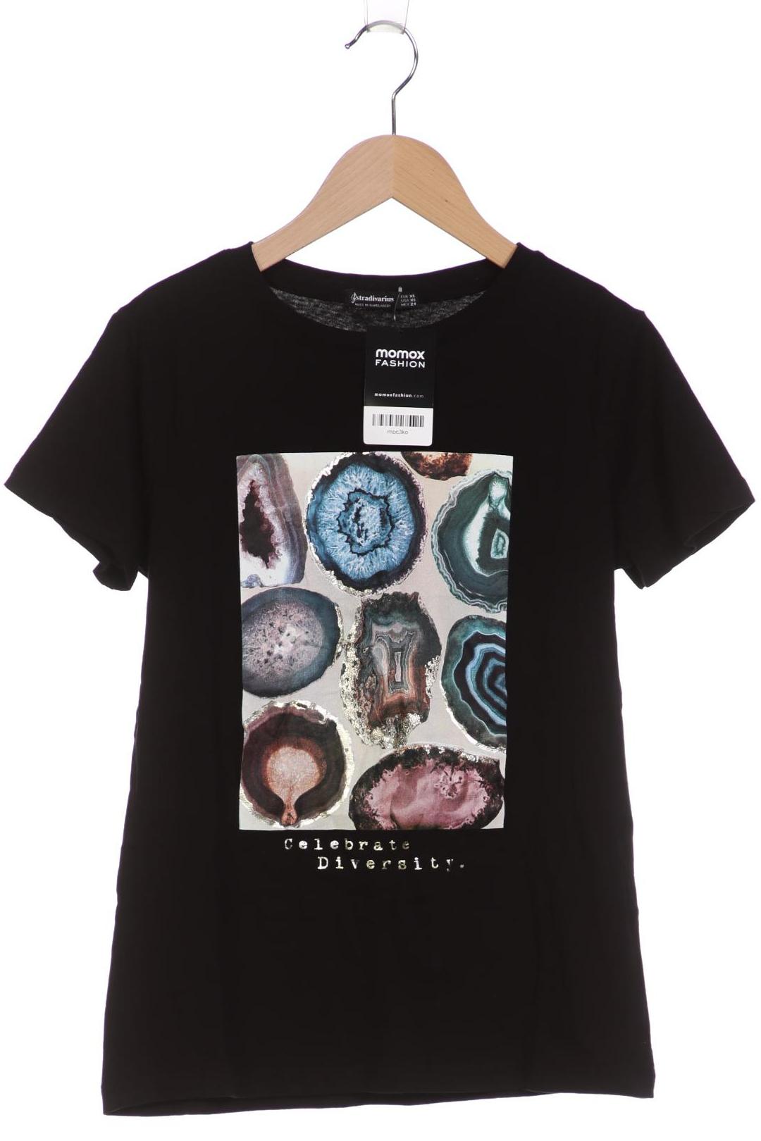 

Stradivarius Damen T-Shirt, schwarz, Gr. 34