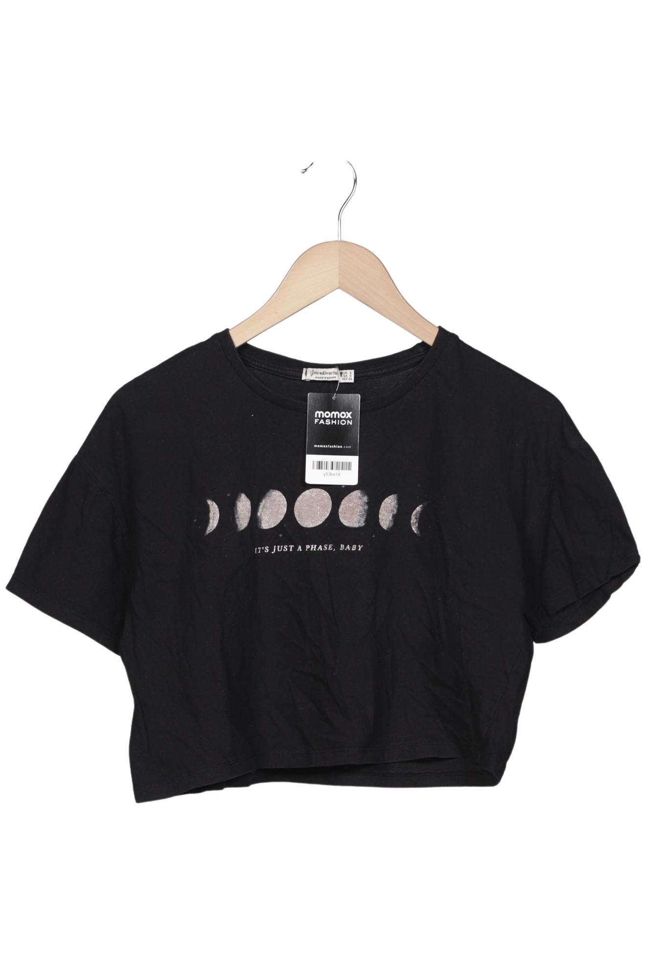 

Stradivarius Damen T-Shirt, schwarz, Gr. 36