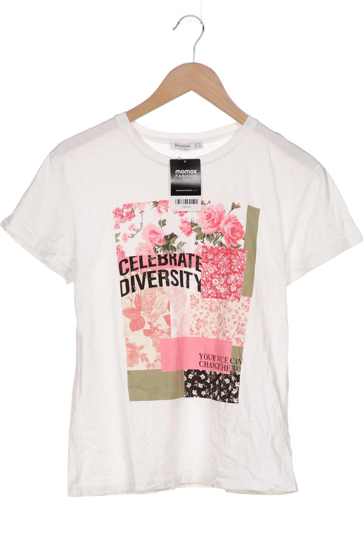

Stradivarius Damen T-Shirt, weiß, Gr. 38