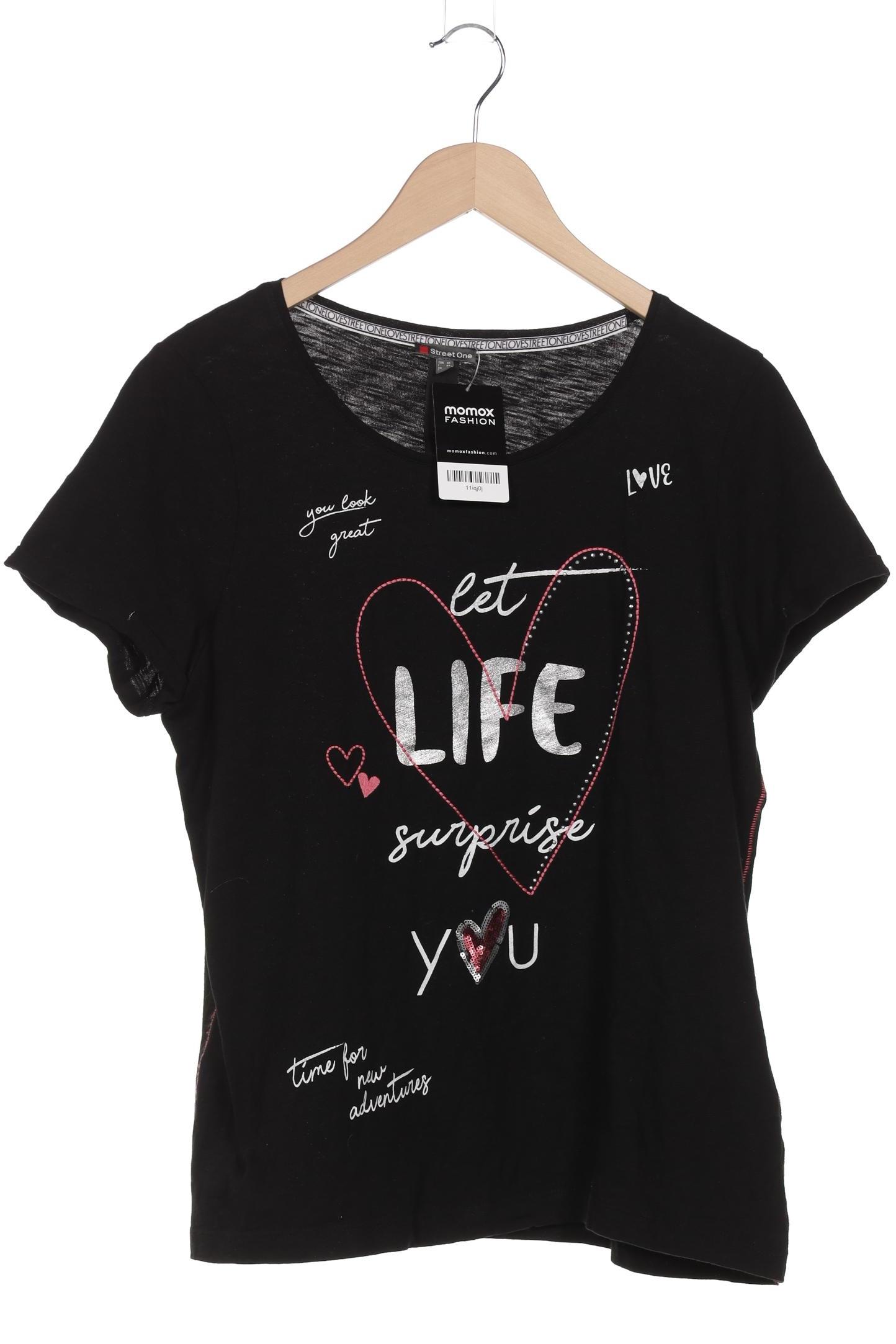

Street One Damen T-Shirt, schwarz, Gr. 42