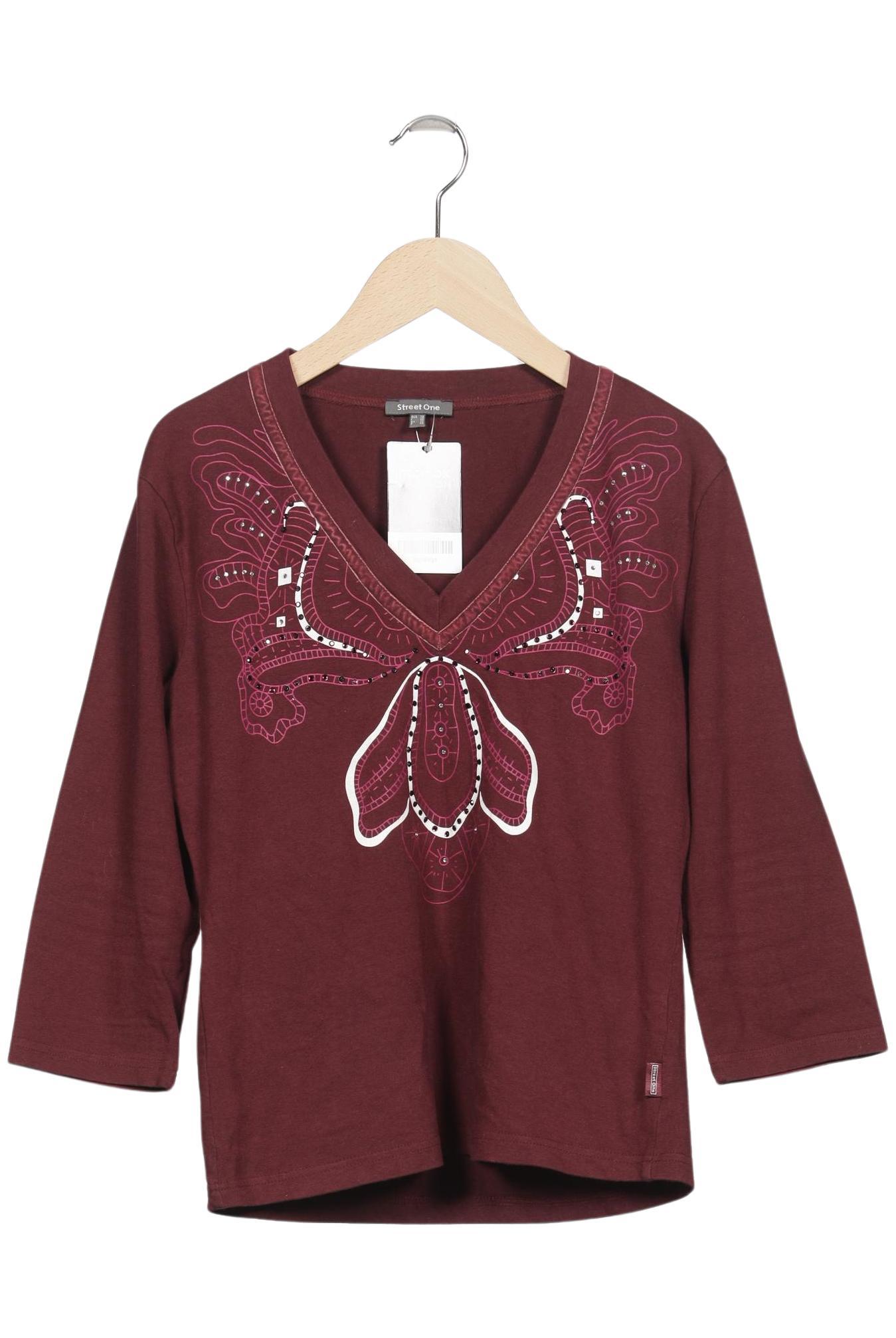 

Street One Damen Langarmshirt, bordeaux, Gr. 38