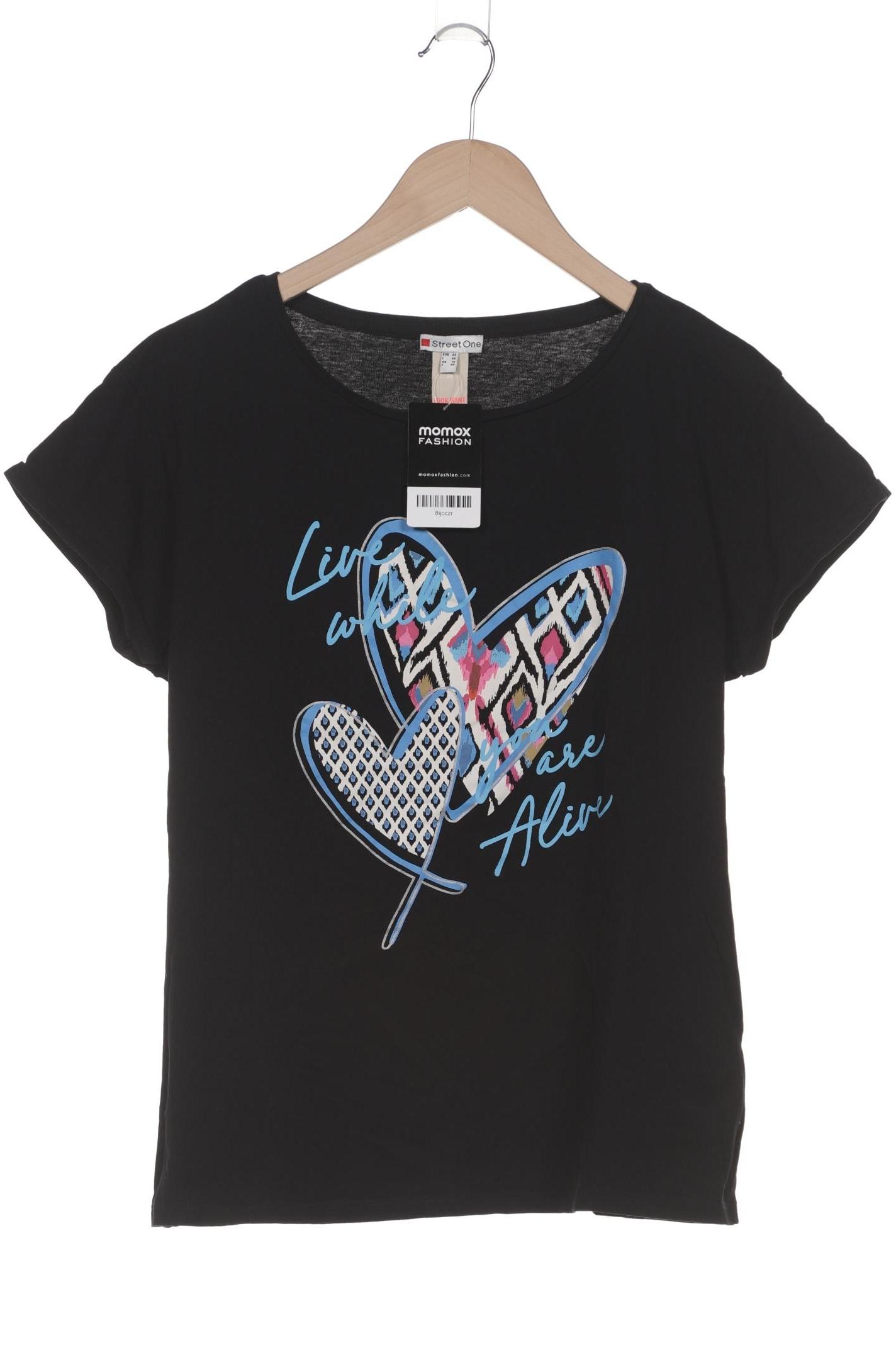 

Street One Damen T-Shirt, schwarz, Gr. 42