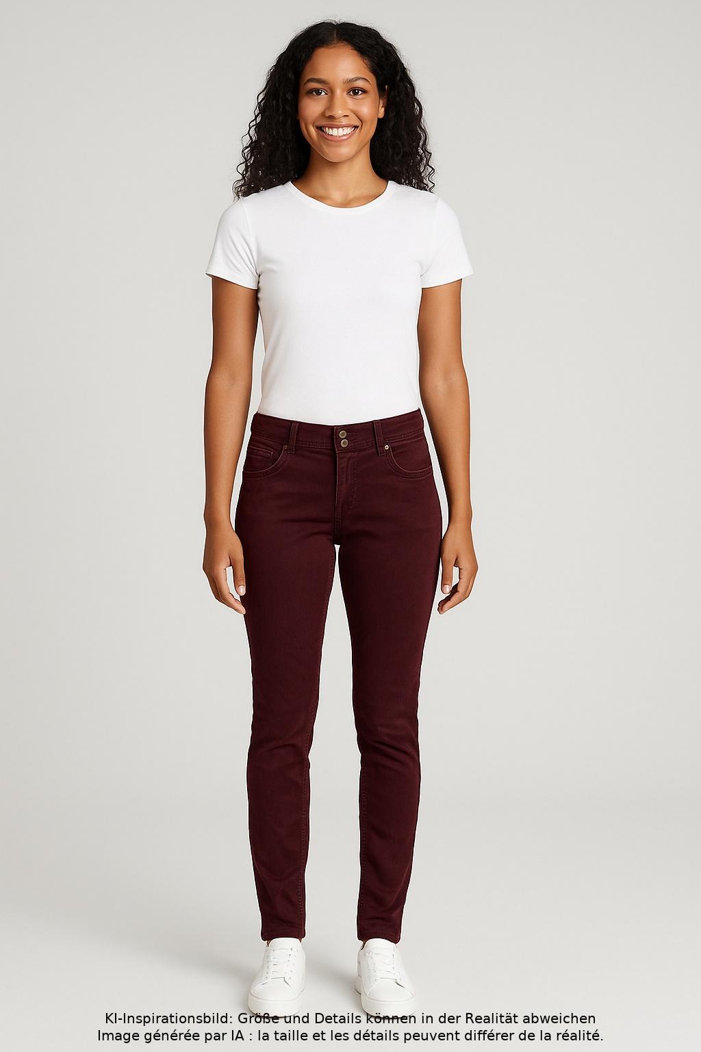 

Street One Damen Jeans, bordeaux, Gr. 30