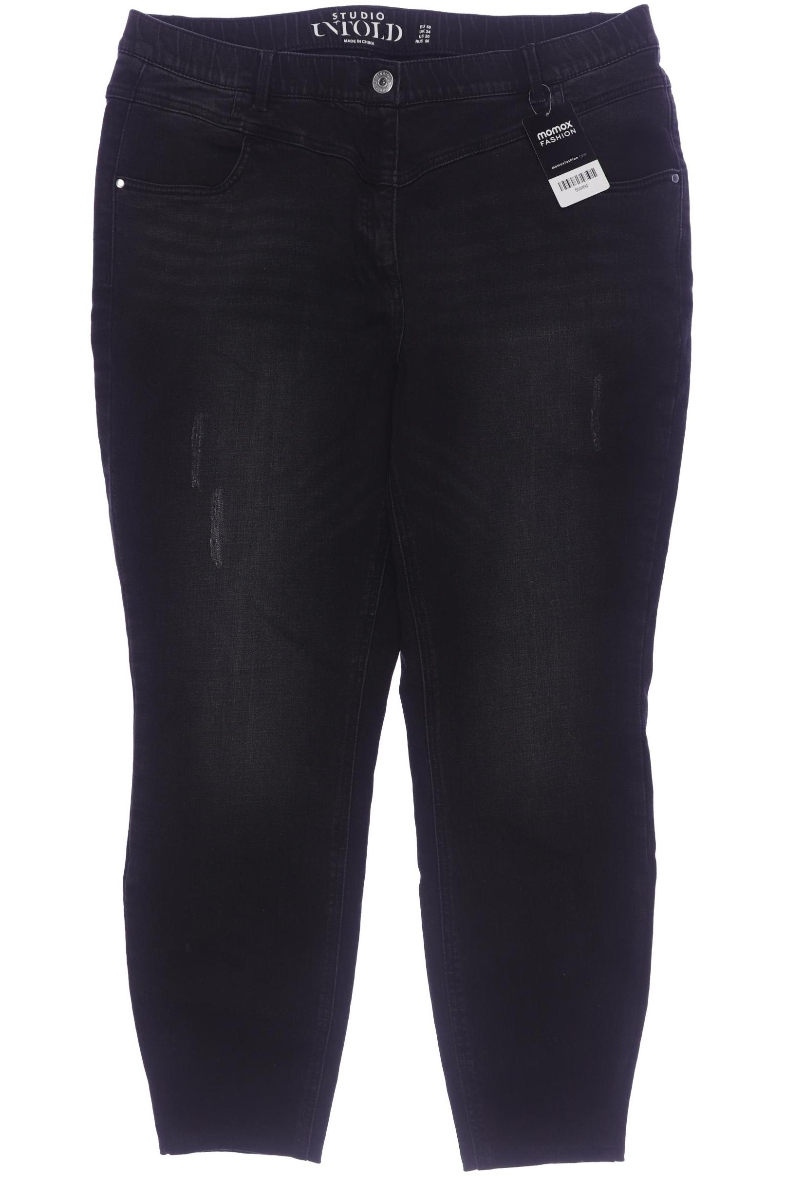 

Studio Untold Damen Jeans, schwarz, Gr. 50