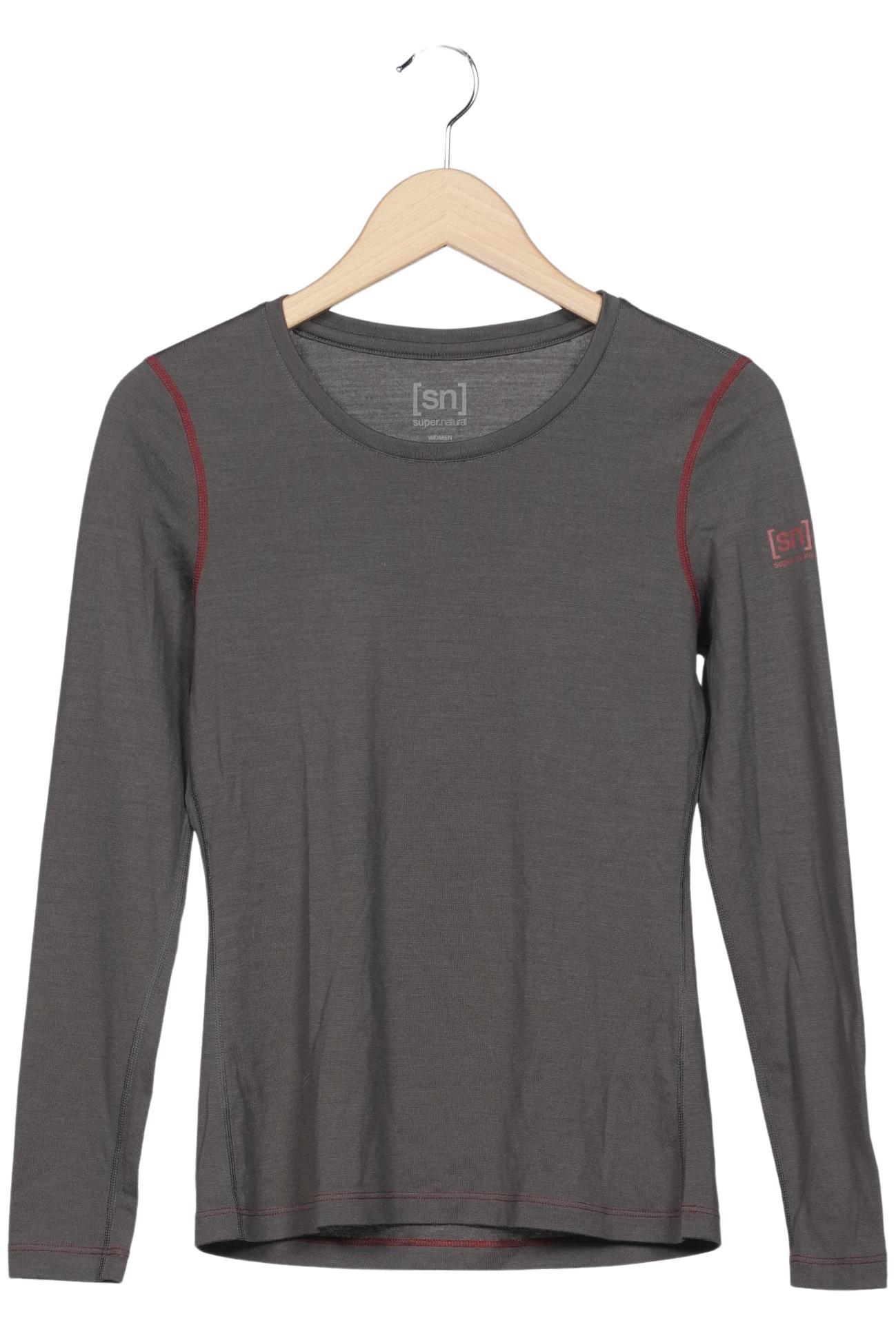 

super.natural Damen Langarmshirt, grau, Gr. 36