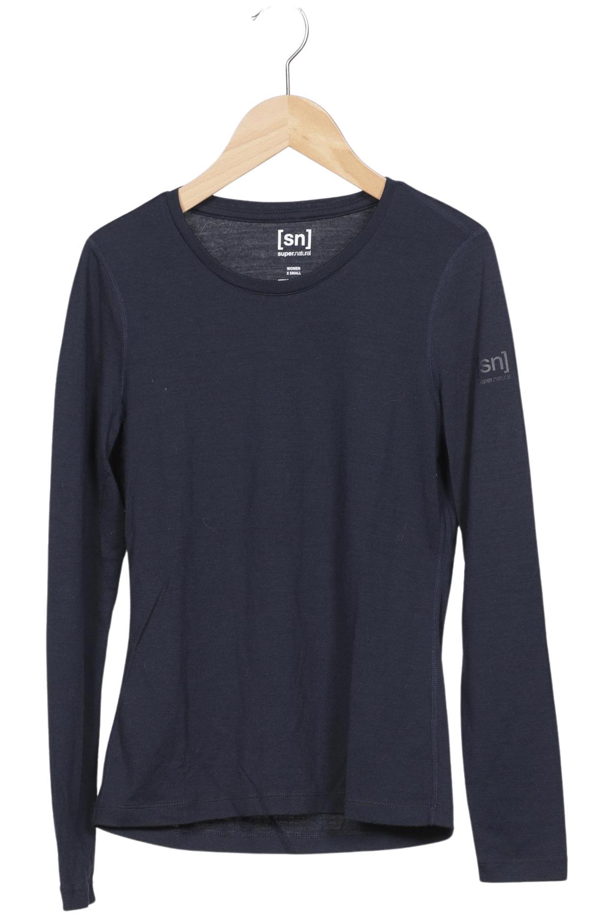 

super.natural Damen Langarmshirt, marineblau, Gr. 34