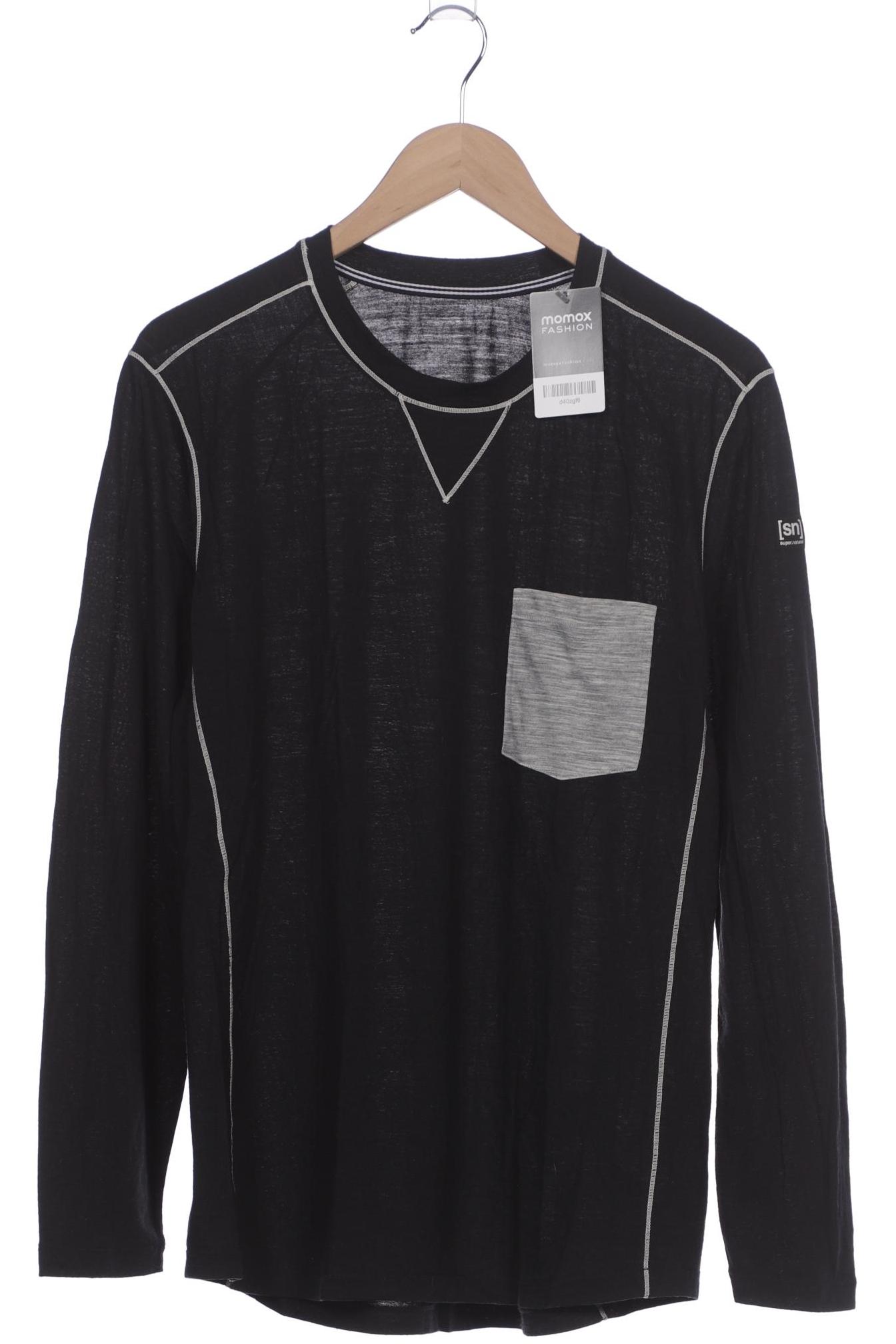 Thumbnail - super.natural Herren Langarmshirt, schwarz, Gr. 52