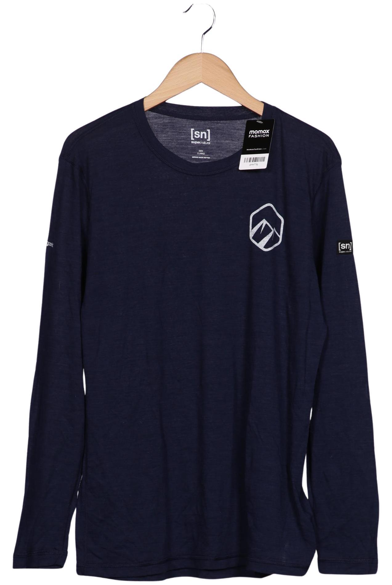 

super.natural Herren Langarmshirt, marineblau, Gr. 54