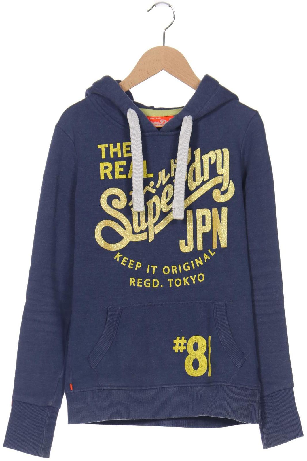 

Superdry Damen Kapuzenpullover, blau, Gr. 34