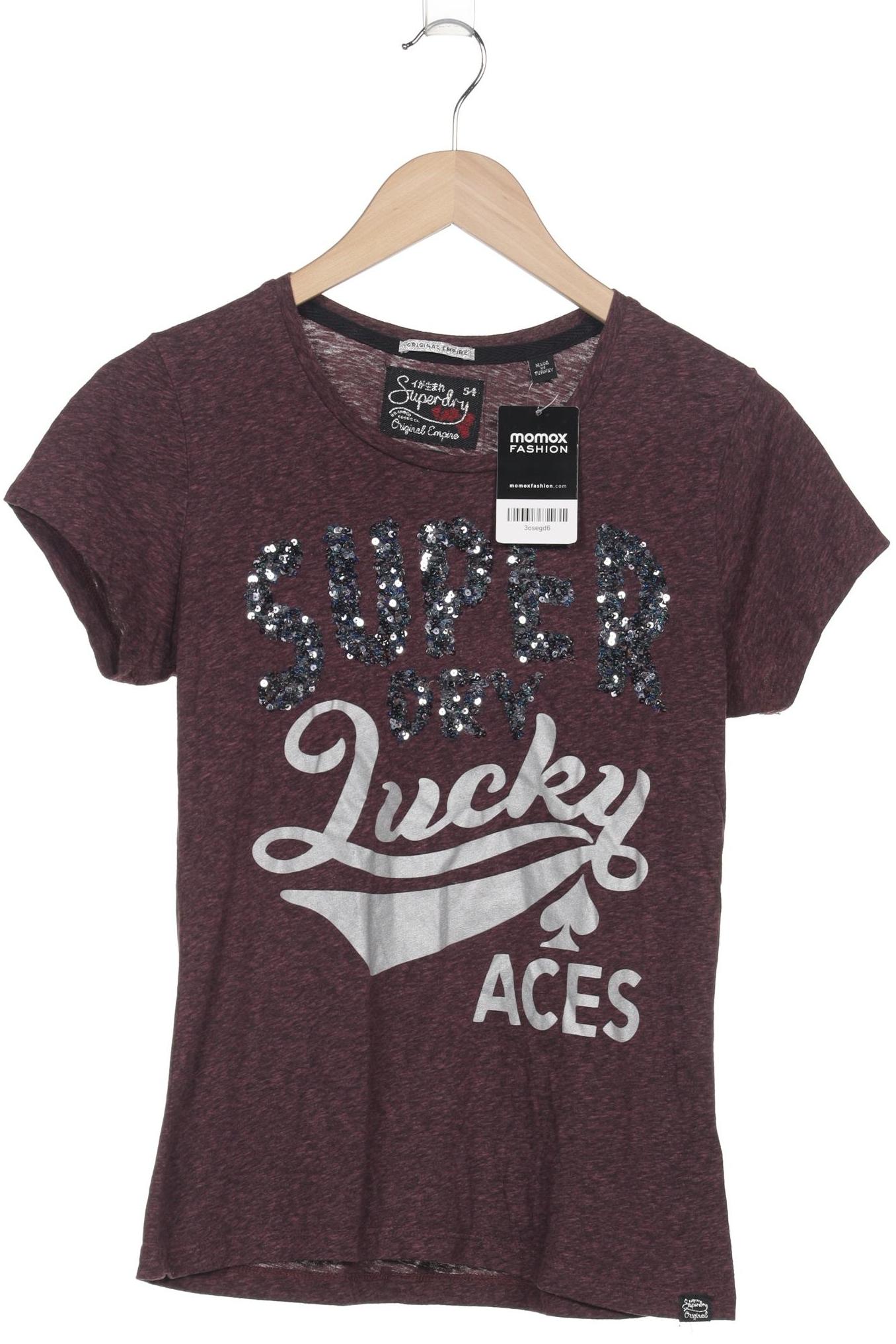 

Superdry Damen T-Shirt, bordeaux, Gr. 38