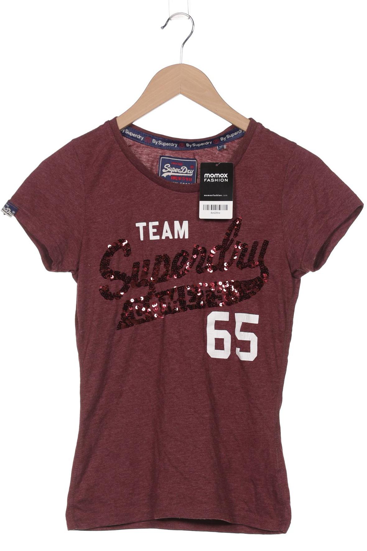 

Superdry Damen T-Shirt, bordeaux, Gr. 36