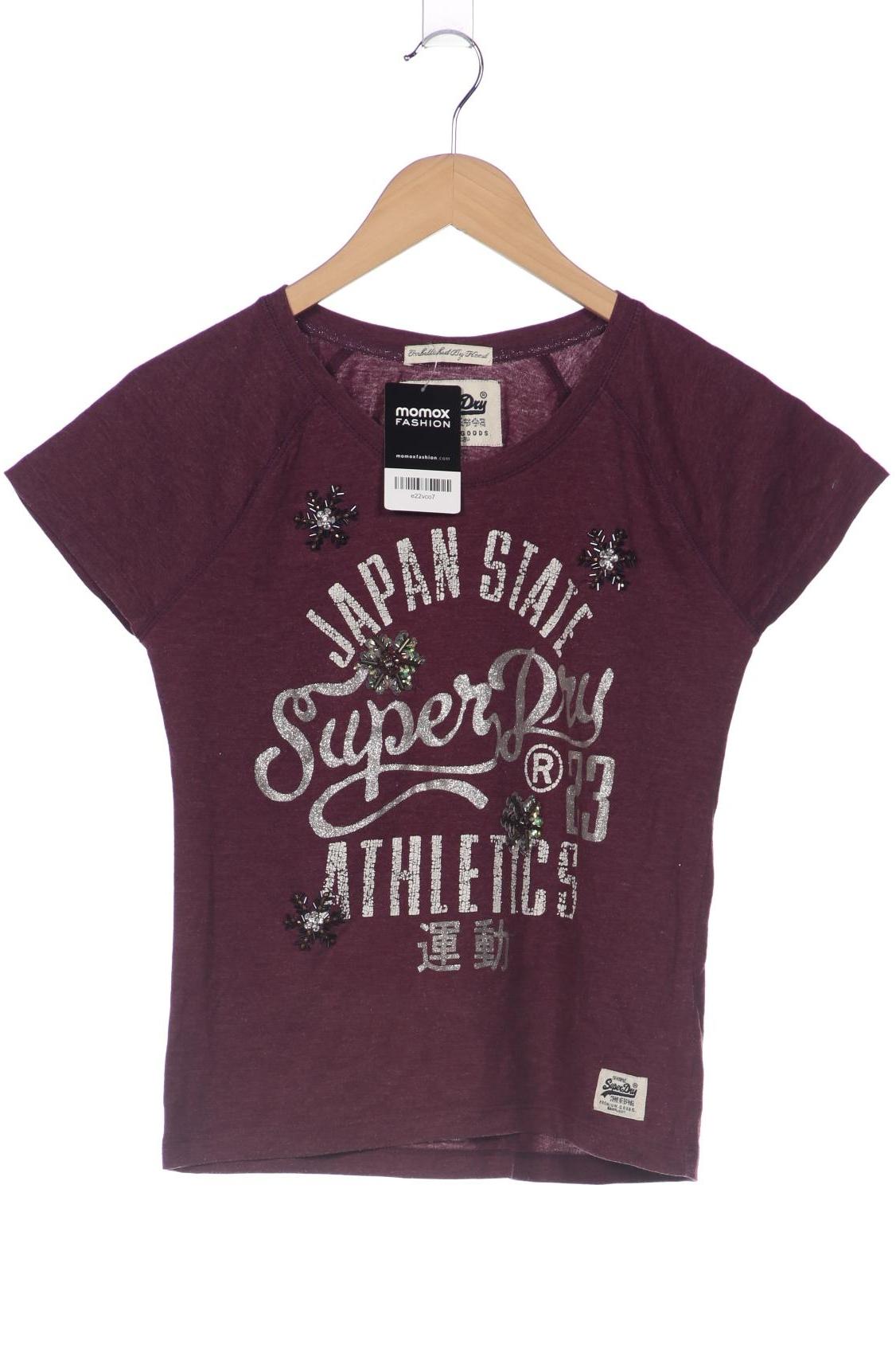 

Superdry Damen T-Shirt, bordeaux, Gr. 34