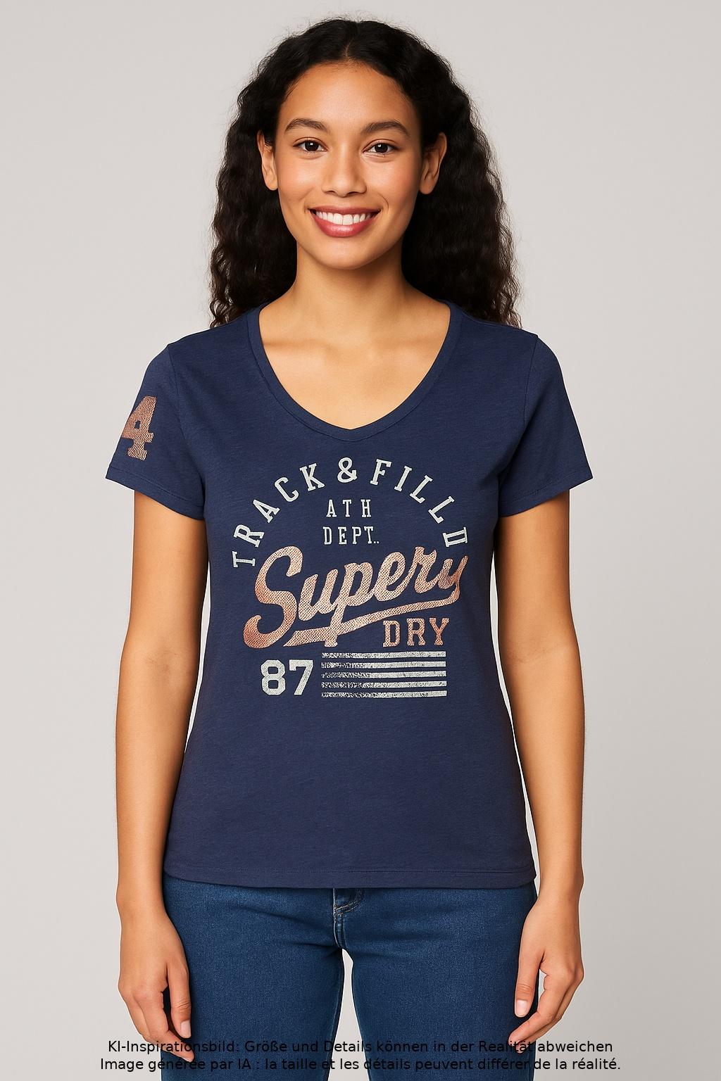 

Superdry Damen T-Shirt, marineblau, Gr. 44