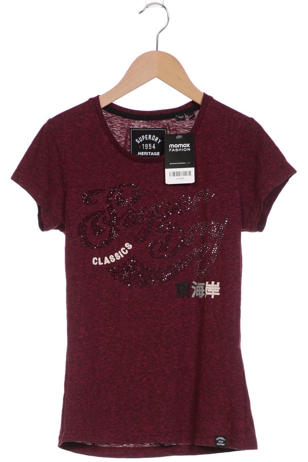 

Superdry Damen T-Shirt, bordeaux, Gr. 36