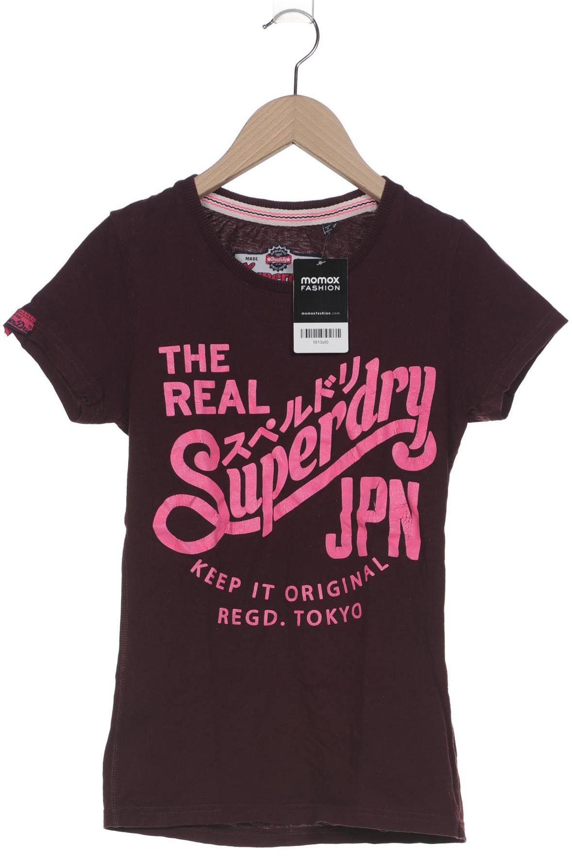 

Superdry Damen T-Shirt, bordeaux, Gr. 34