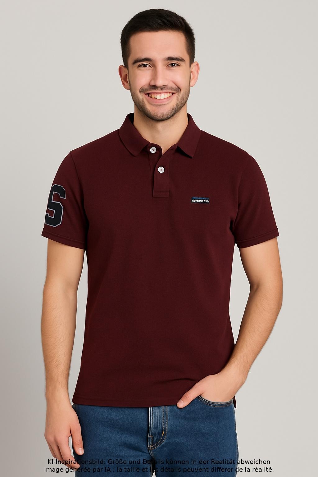 

Superdry Herren Poloshirt, bordeaux, Gr. 48