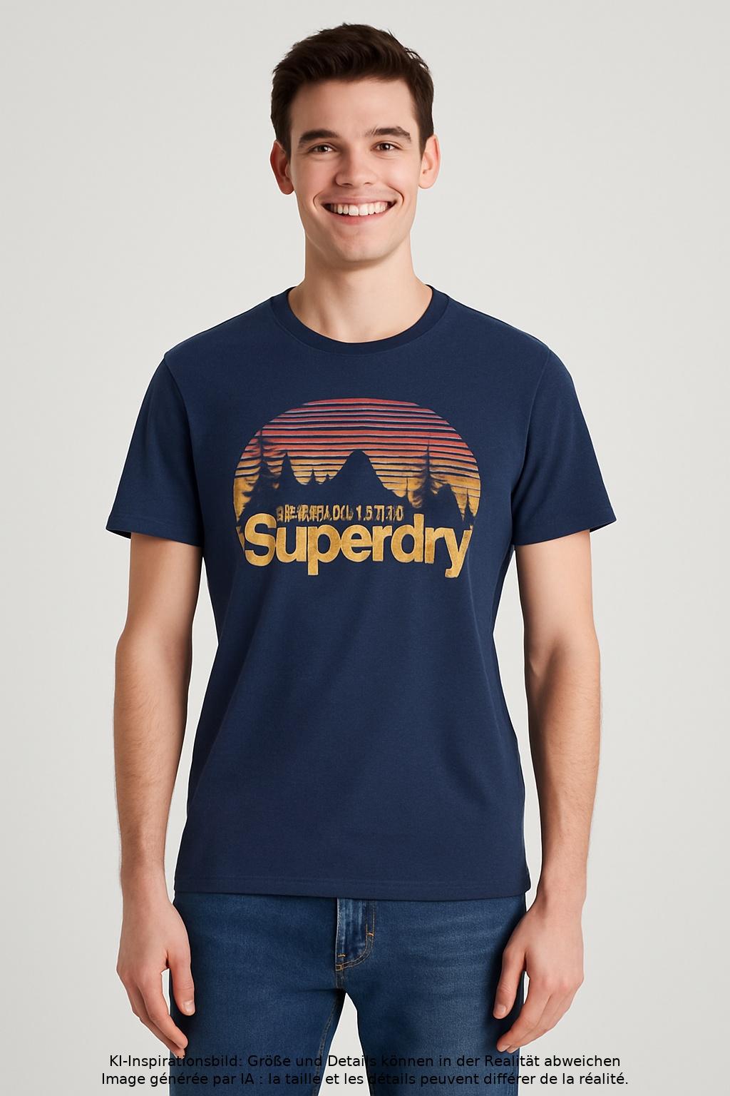 

Superdry Herren T-Shirt, marineblau, Gr. 52
