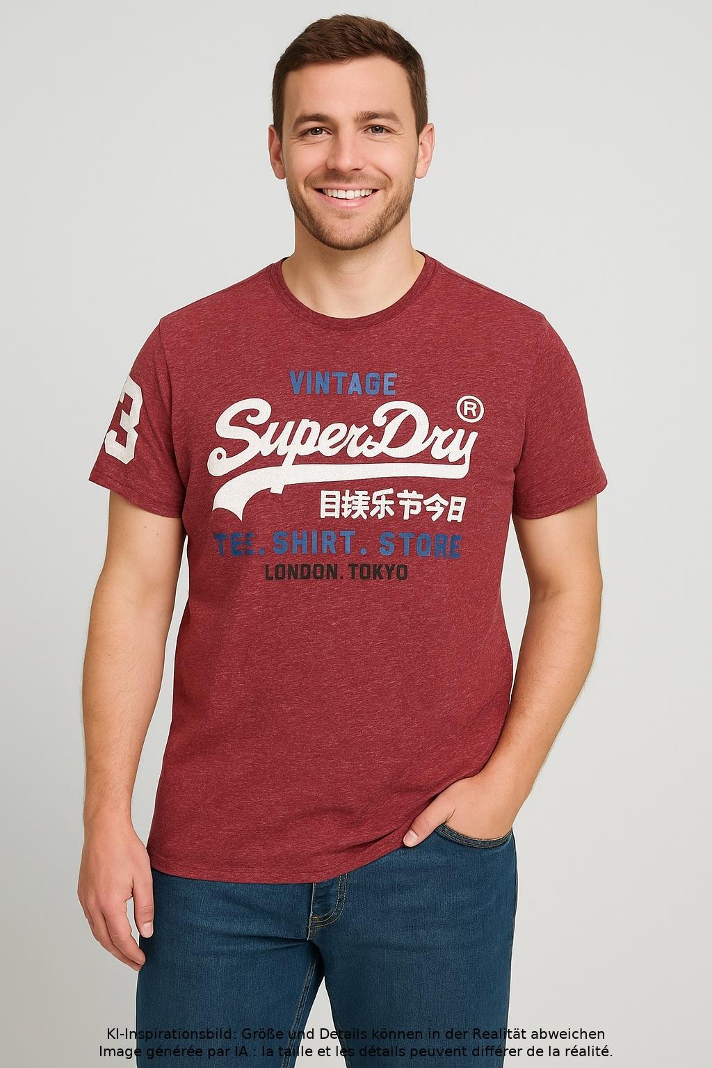 

Superdry Herren T-Shirt, rot, Gr. 54