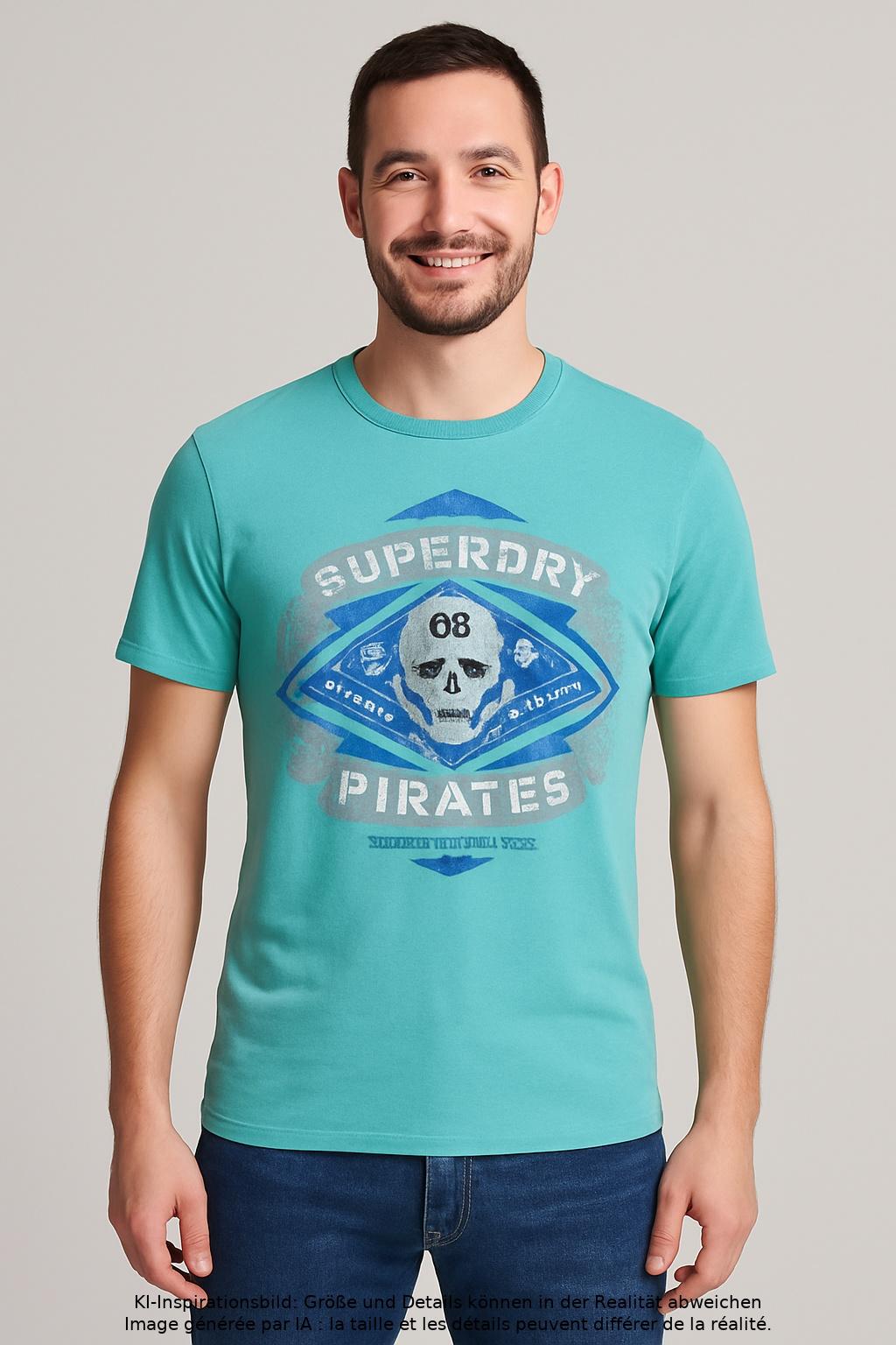 

Superdry Herren T-Shirt, türkis, Gr. 48