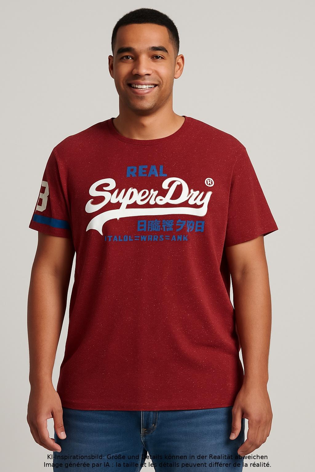 

Superdry Herren T-Shirt, bordeaux, Gr. 56