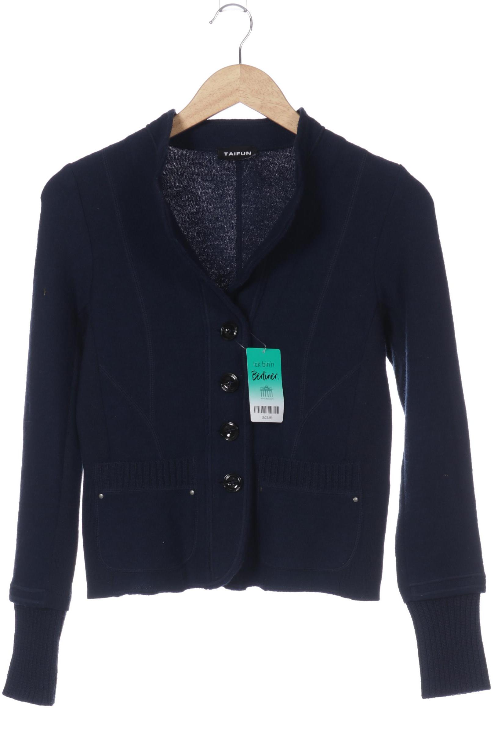 

Taifun Damen Strickjacke, blau, Gr. 34