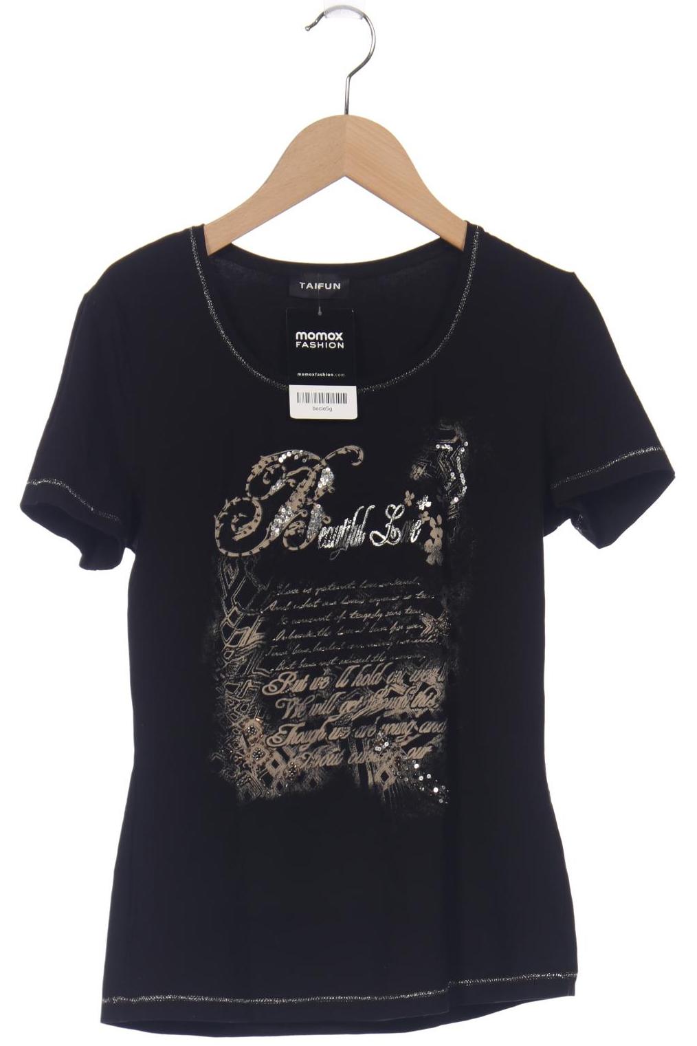 

Taifun Damen T-Shirt, schwarz, Gr. 36