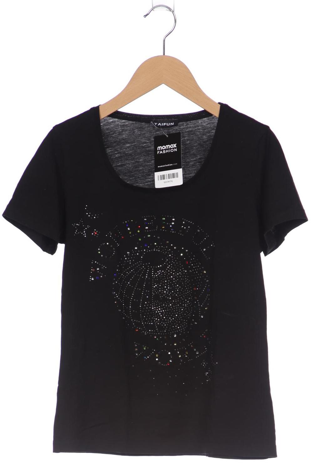 

Taifun Damen T-Shirt, schwarz, Gr. 36