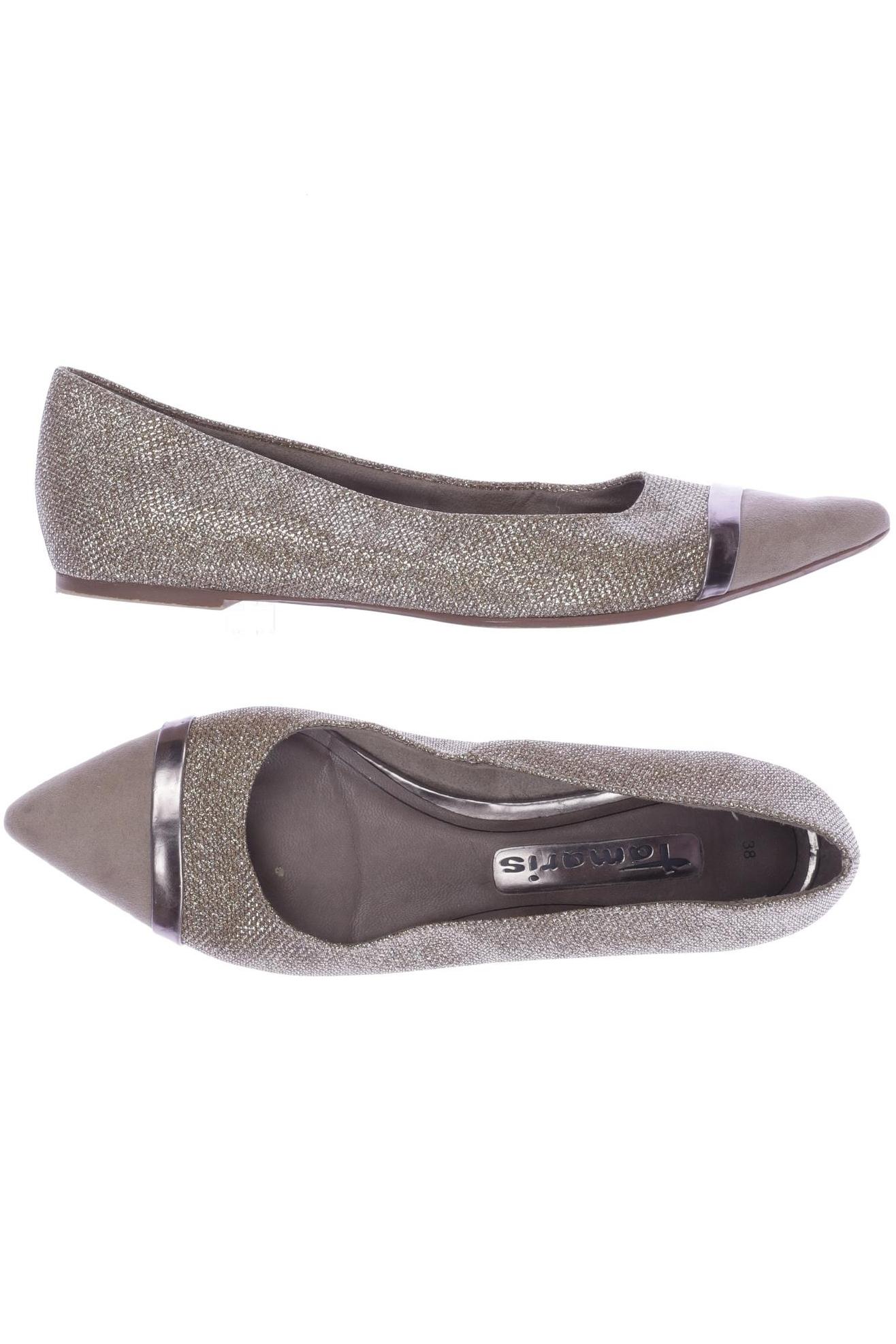 

Tamaris Damen Ballerinas, gold, Gr. 38