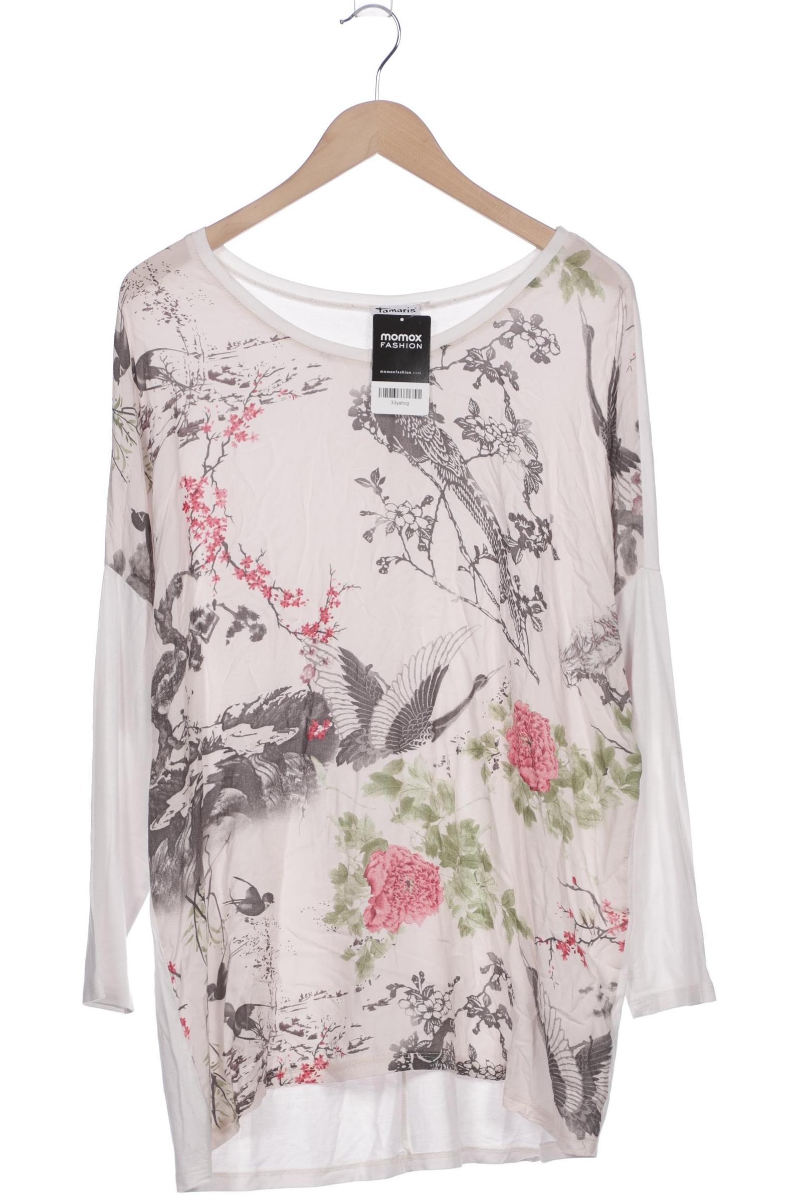 

Tamaris Damen Langarmshirt, cremeweiß, Gr. 44
