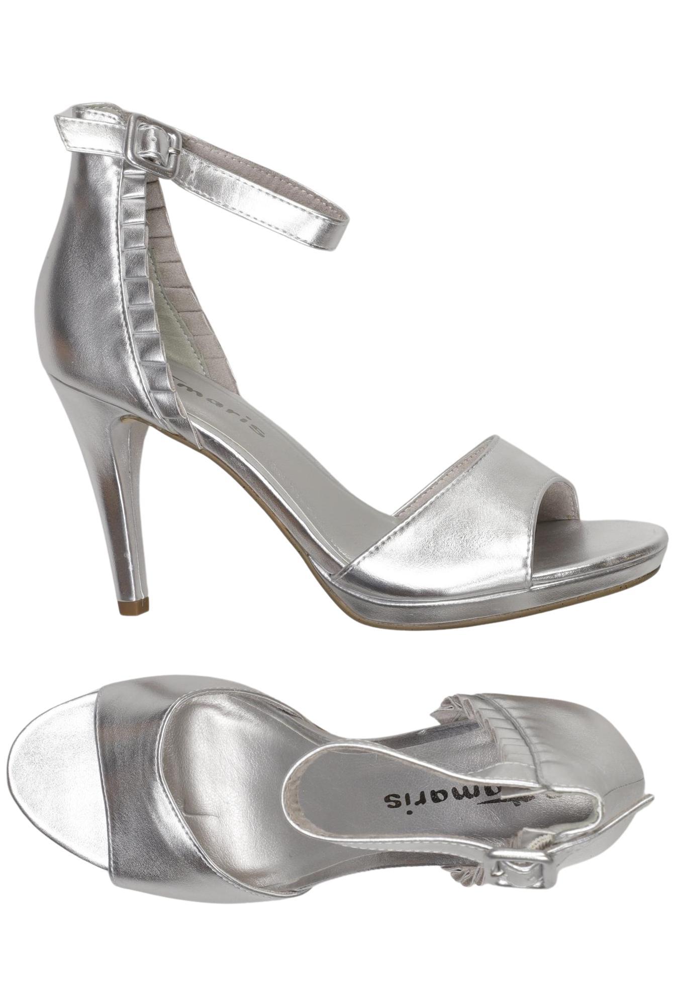 

Tamaris Damen Sandale, silber, Gr. 40