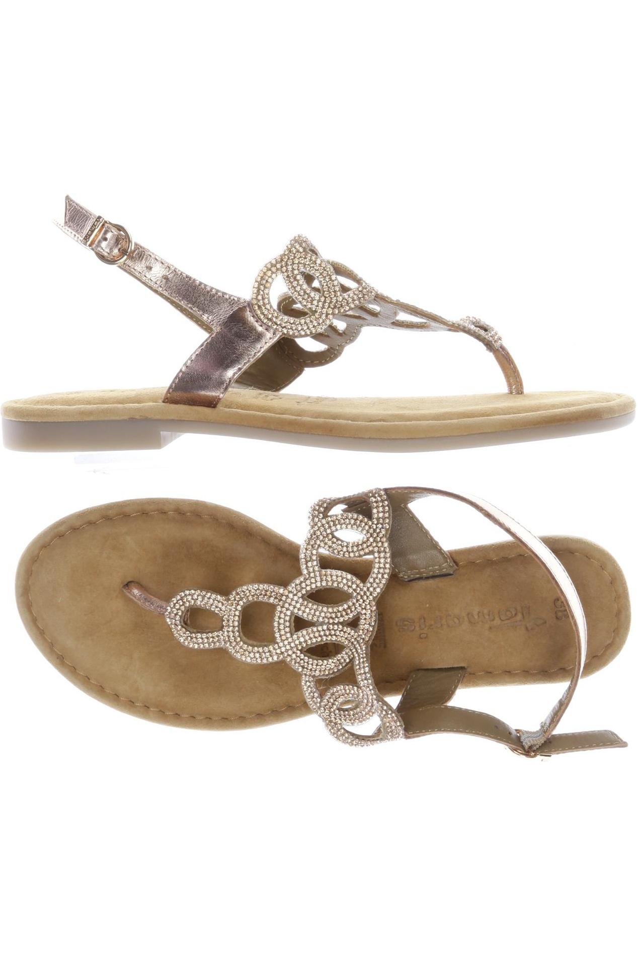 

Tamaris Damen Sandale, gold, Gr. 38