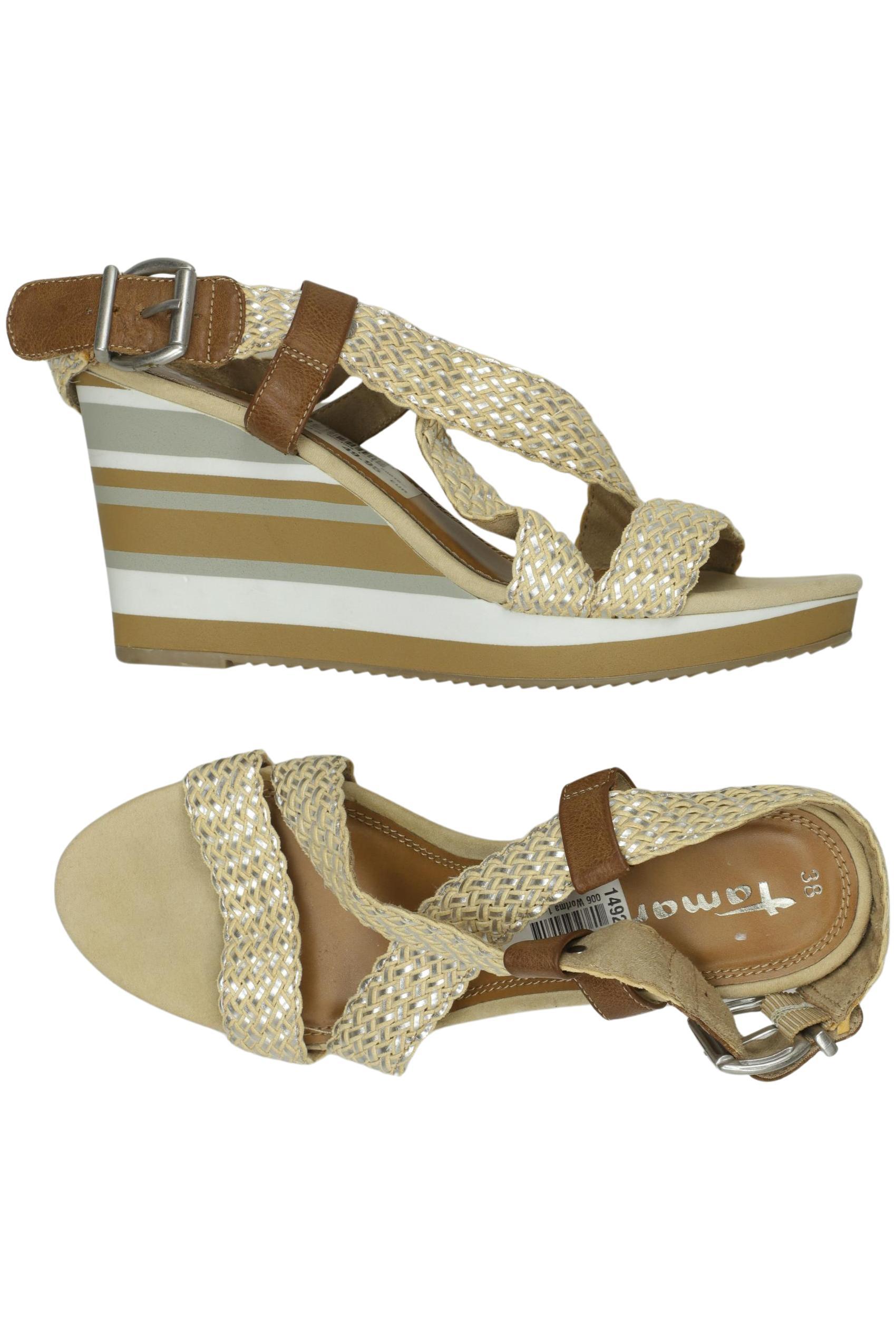 

Tamaris Damen Sandale, cremeweiß, Gr. 38