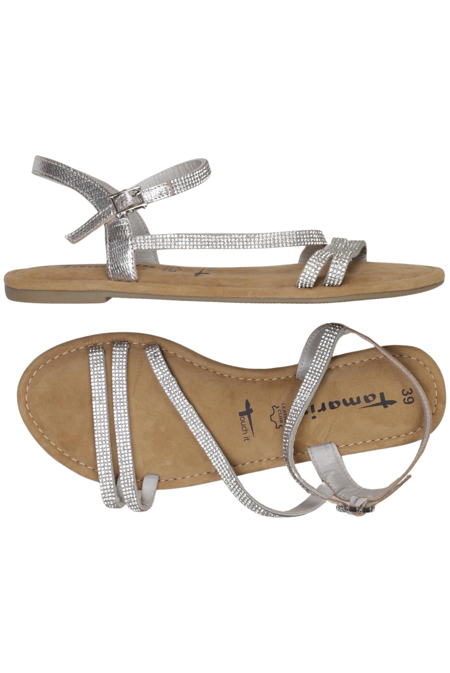 

Tamaris Damen Sandale, silber, Gr. 39