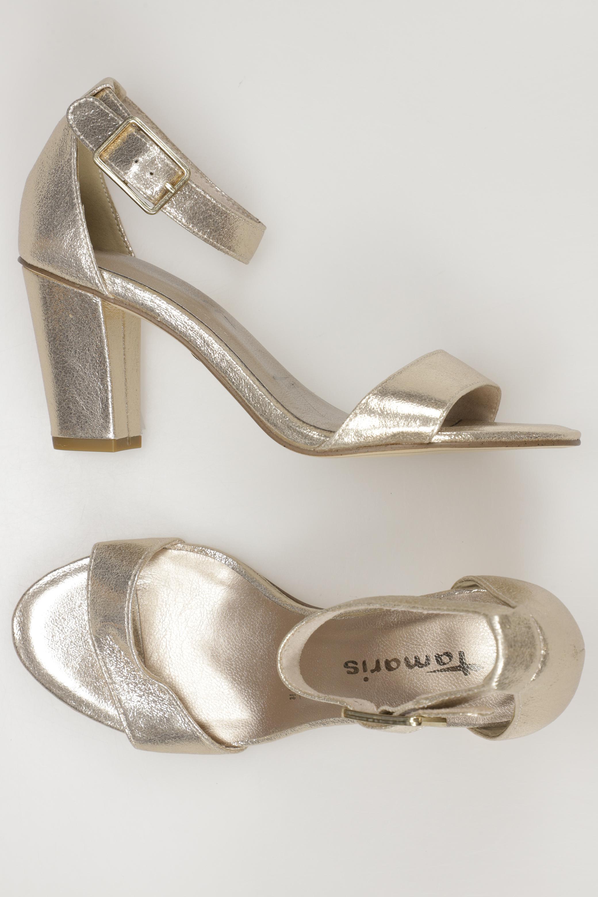 

Tamaris Damen Sandale, gold, Gr. 38