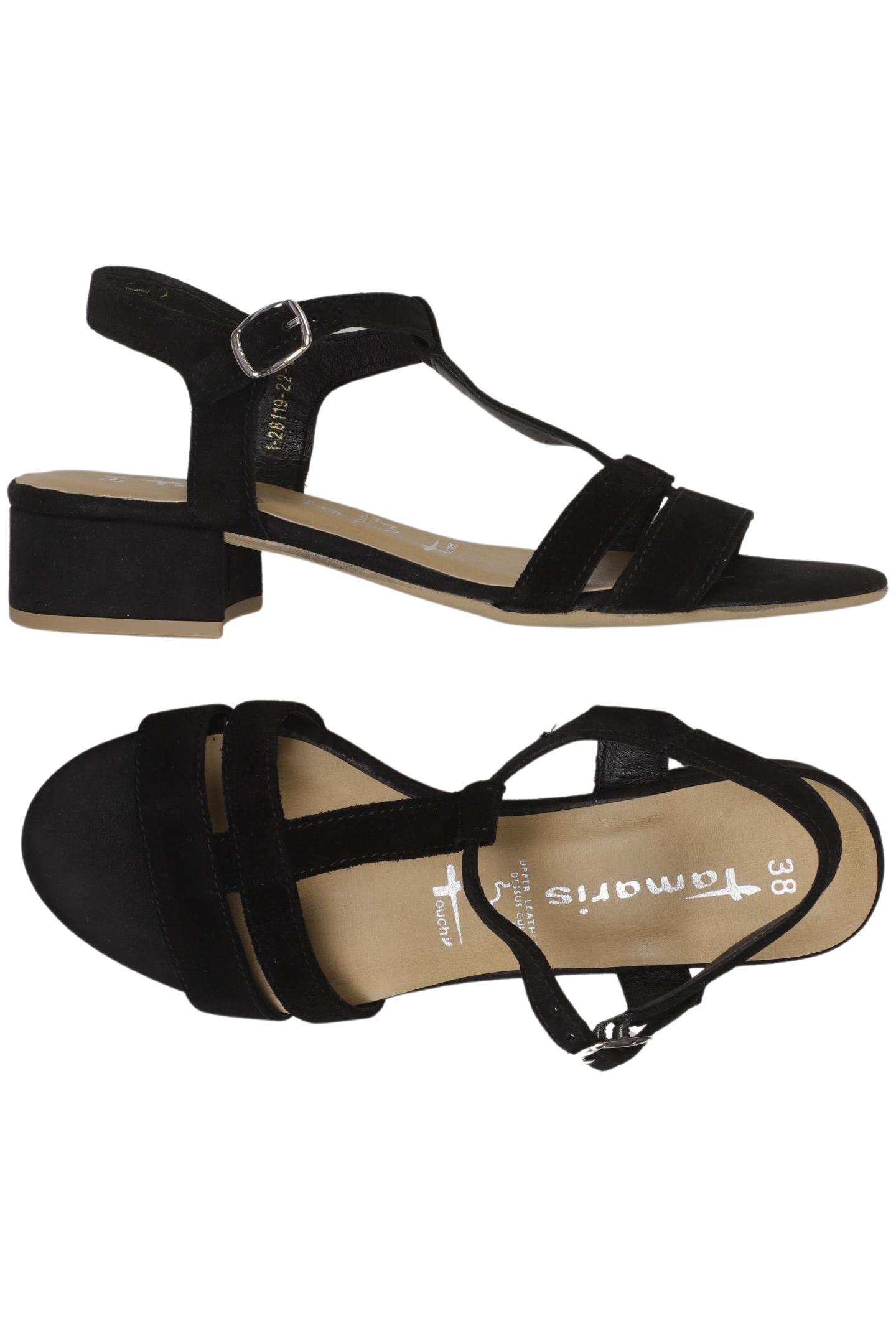 

Tamaris Damen Sandale, schwarz, Gr. 38