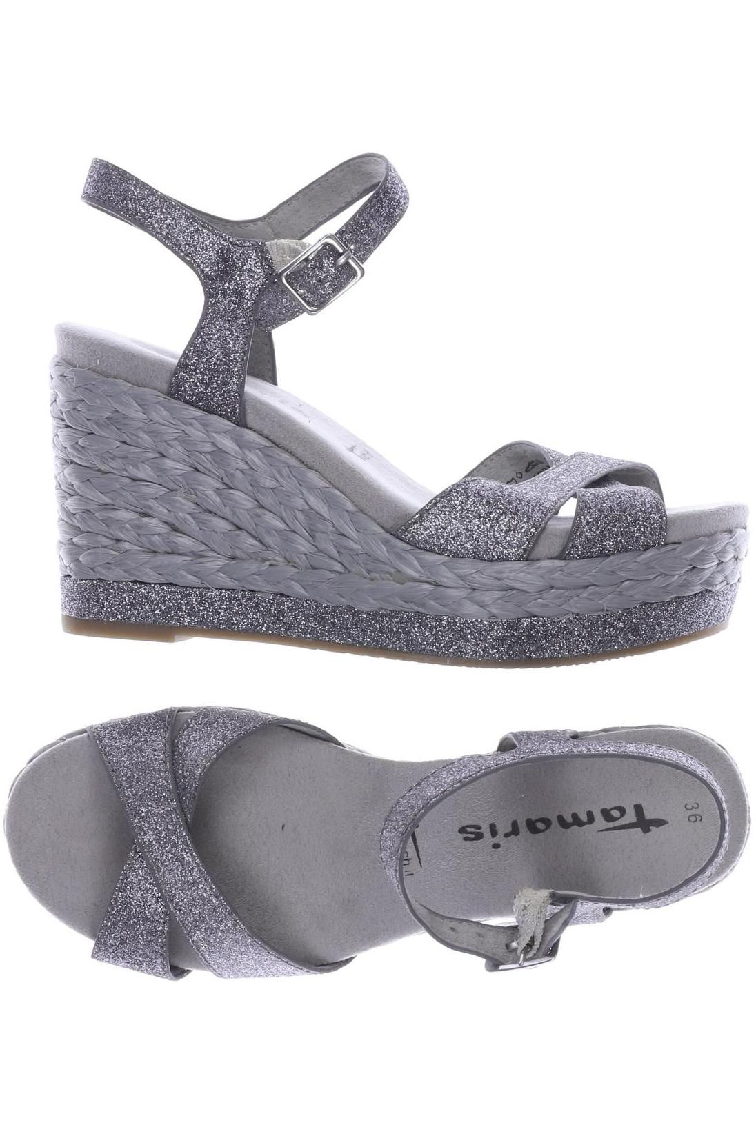 

Tamaris Damen Sandale, silber, Gr. 36