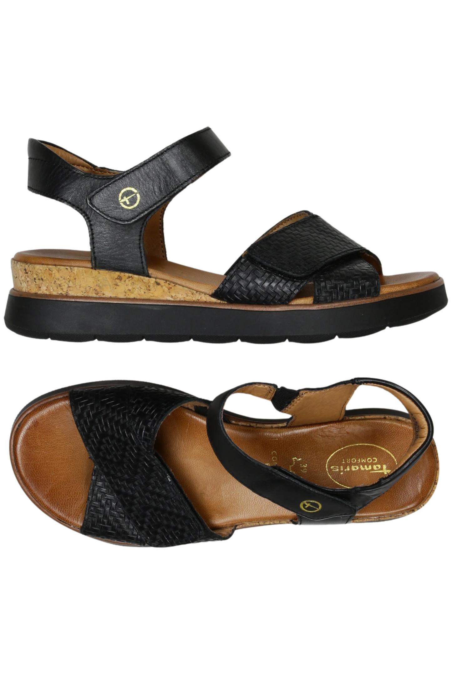 

Tamaris Damen Sandale, schwarz, Gr. 39