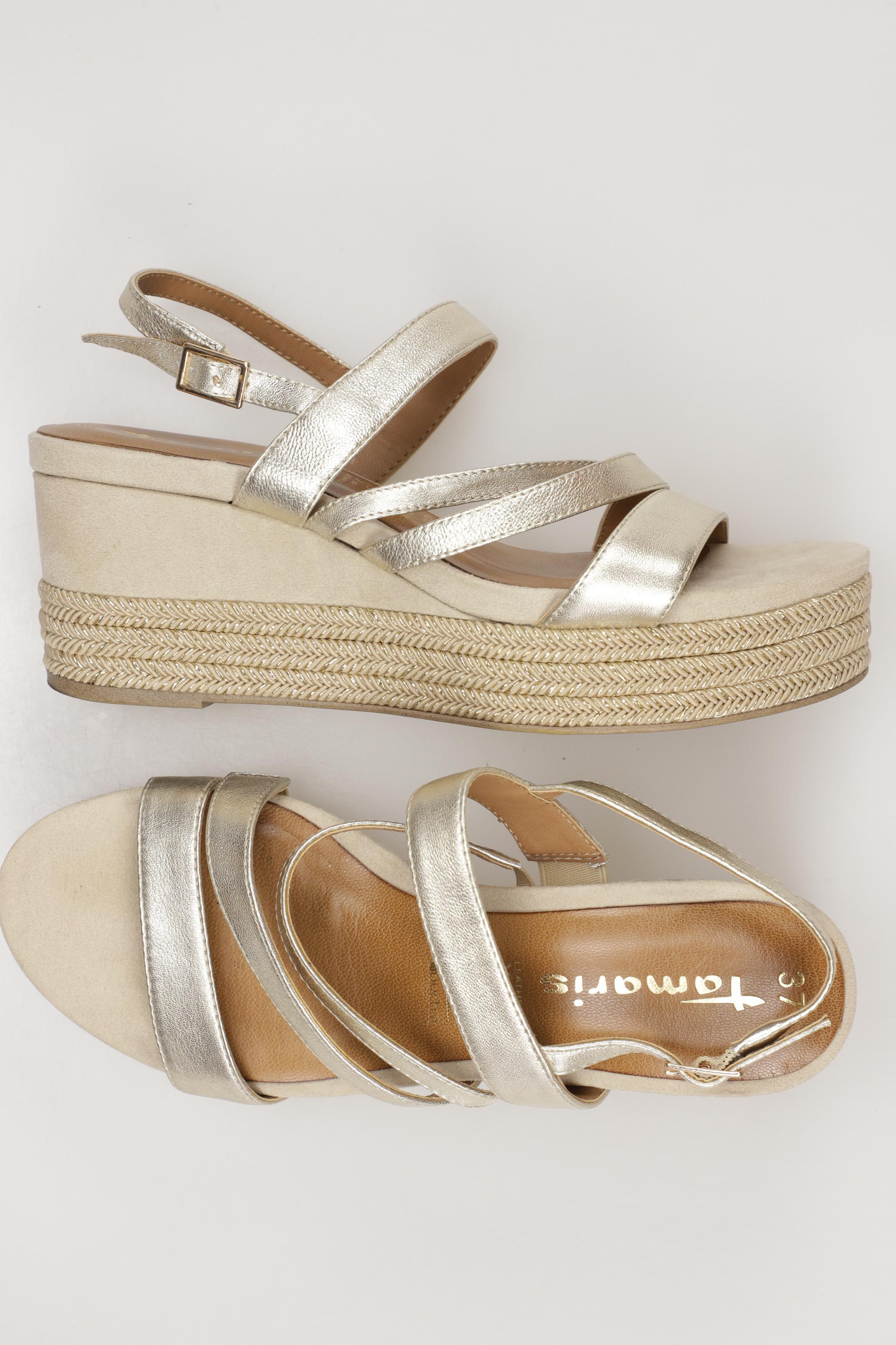 

Tamaris Damen Sandale, gold, Gr. 37