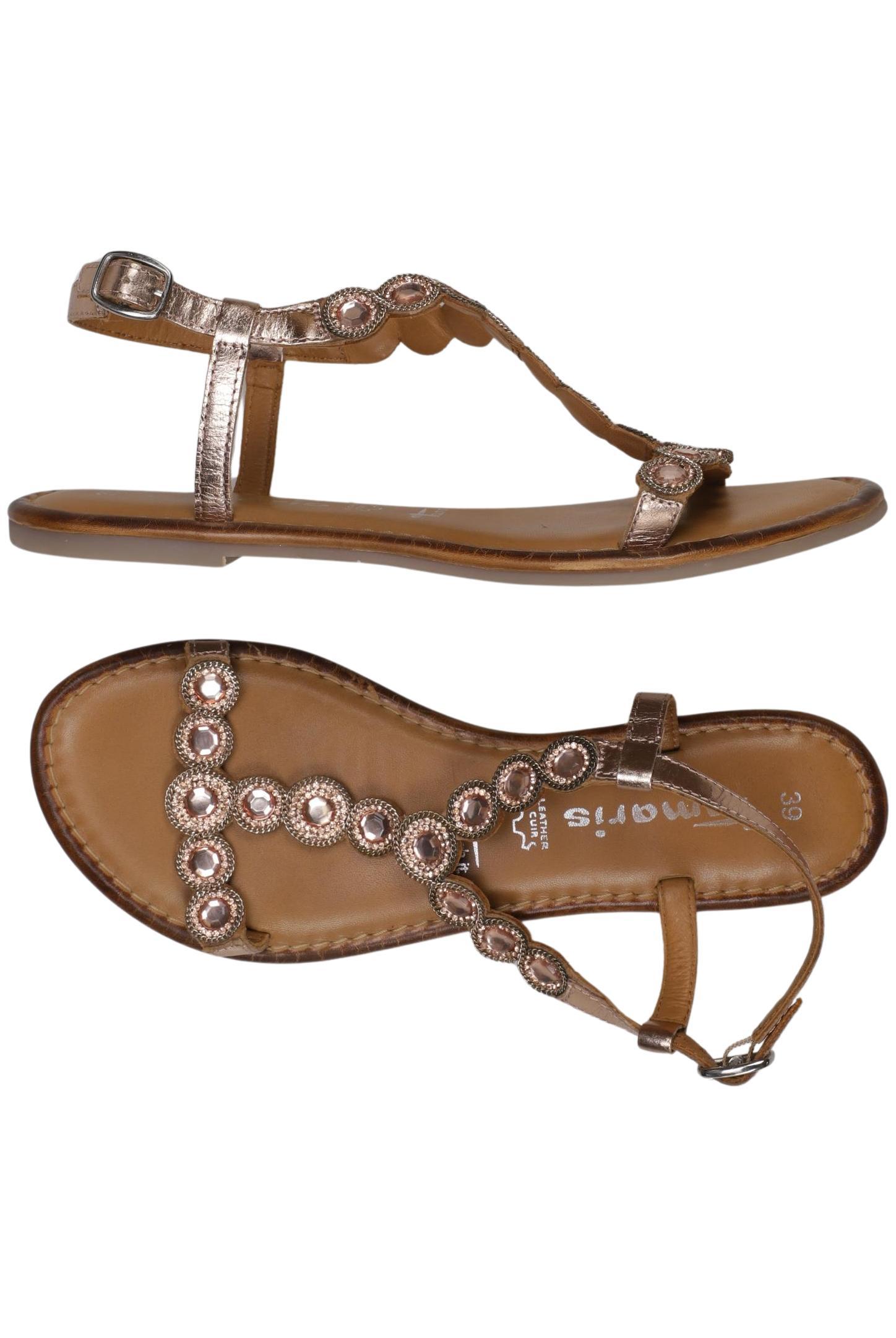 

Tamaris Damen Sandale, gold, Gr. 39