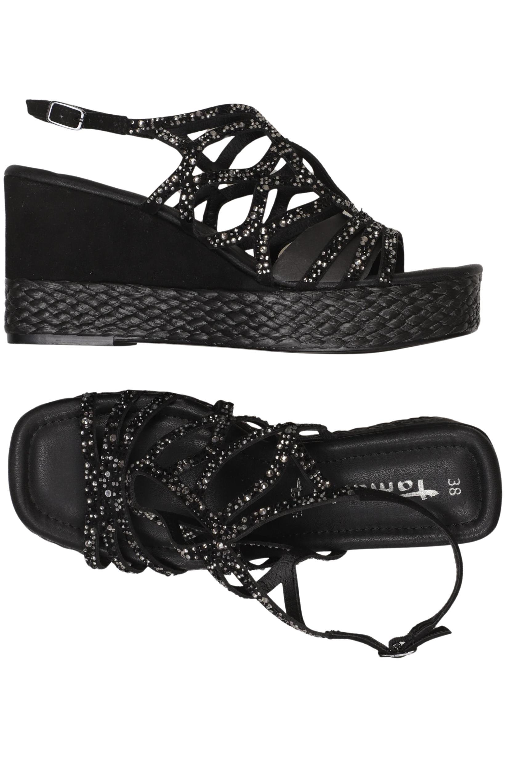 

Tamaris Damen Sandale, schwarz, Gr. 38