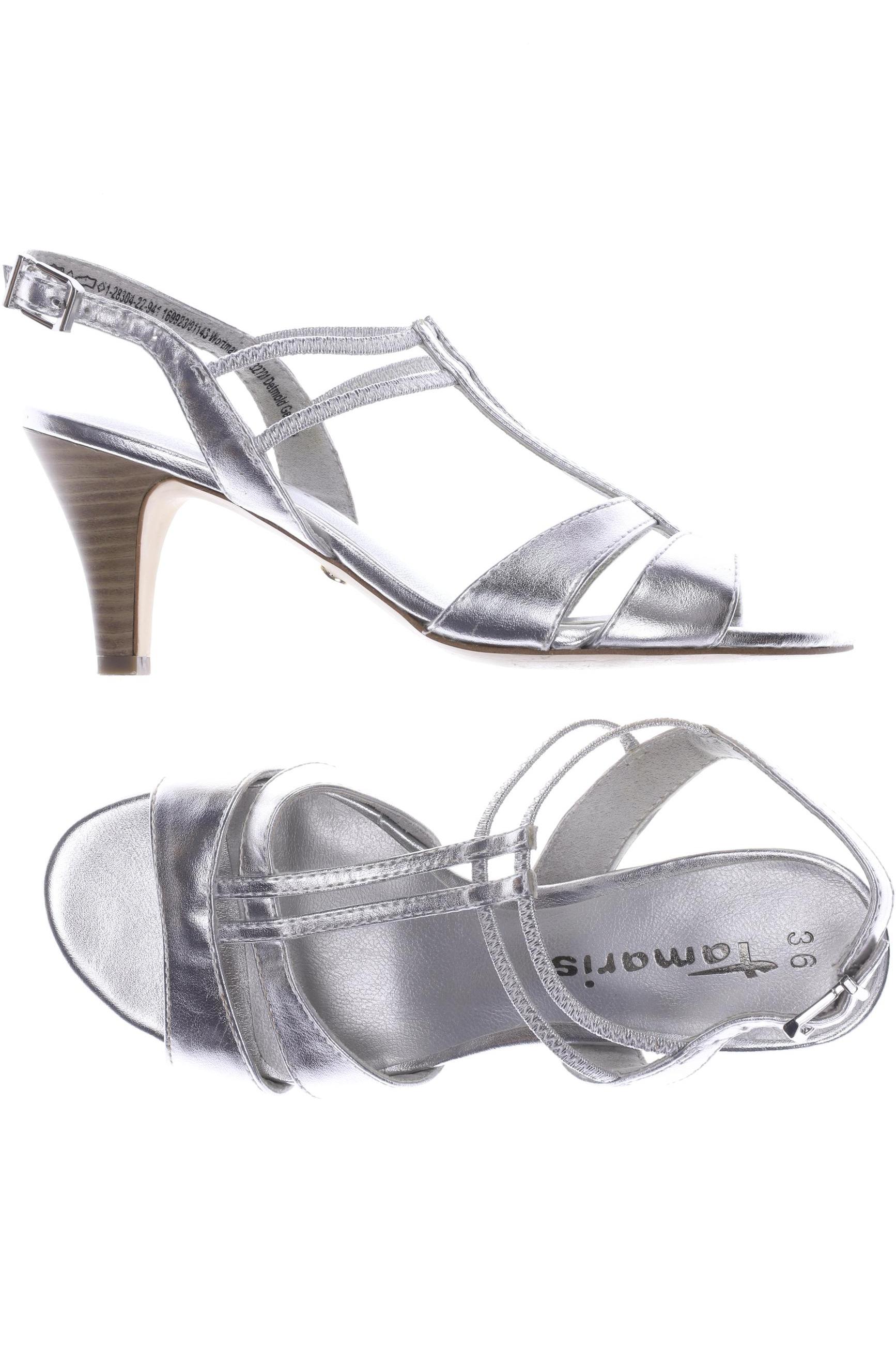 

Tamaris Damen Sandale, silber, Gr. 36