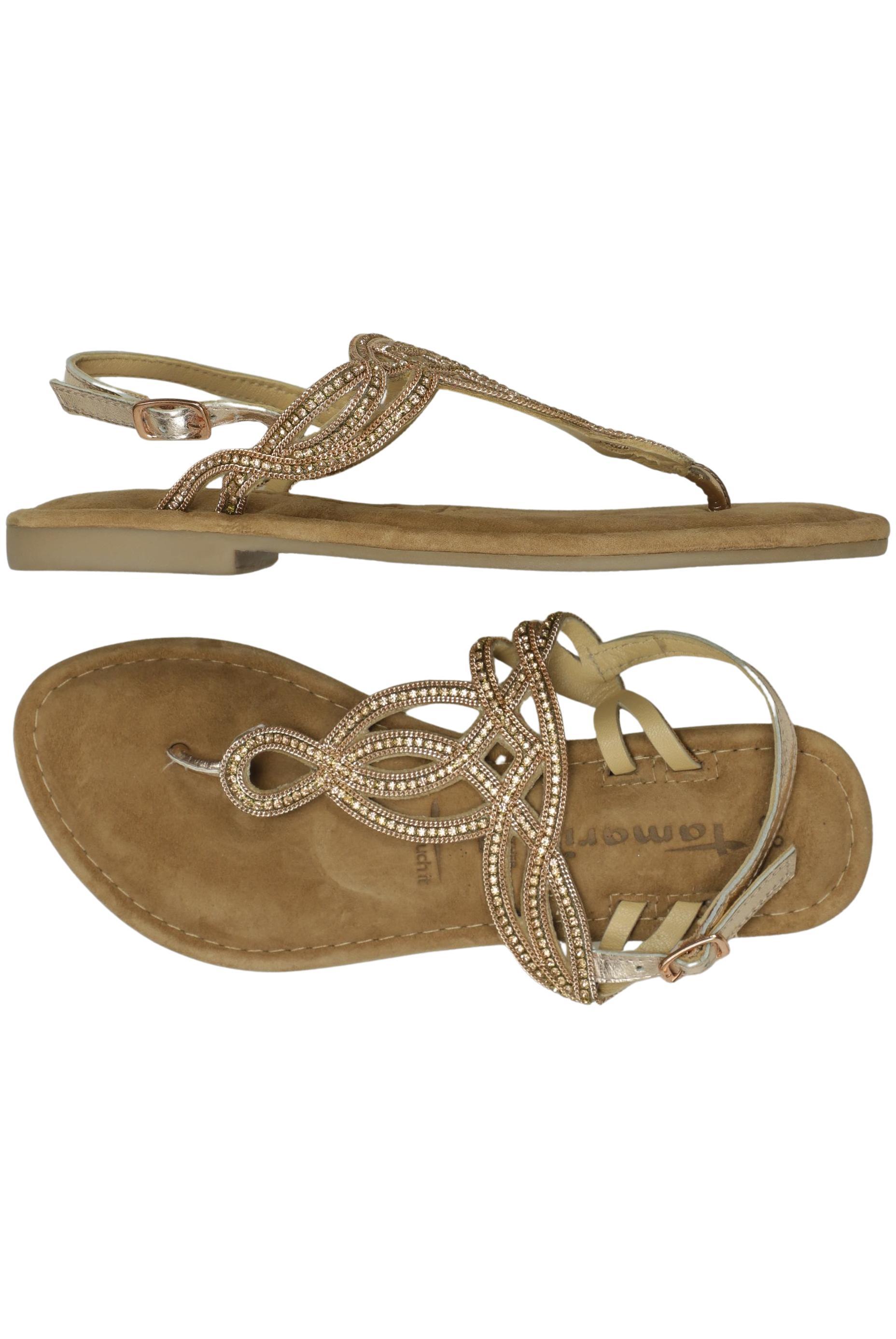 

Tamaris Damen Sandale, gold, Gr. 38