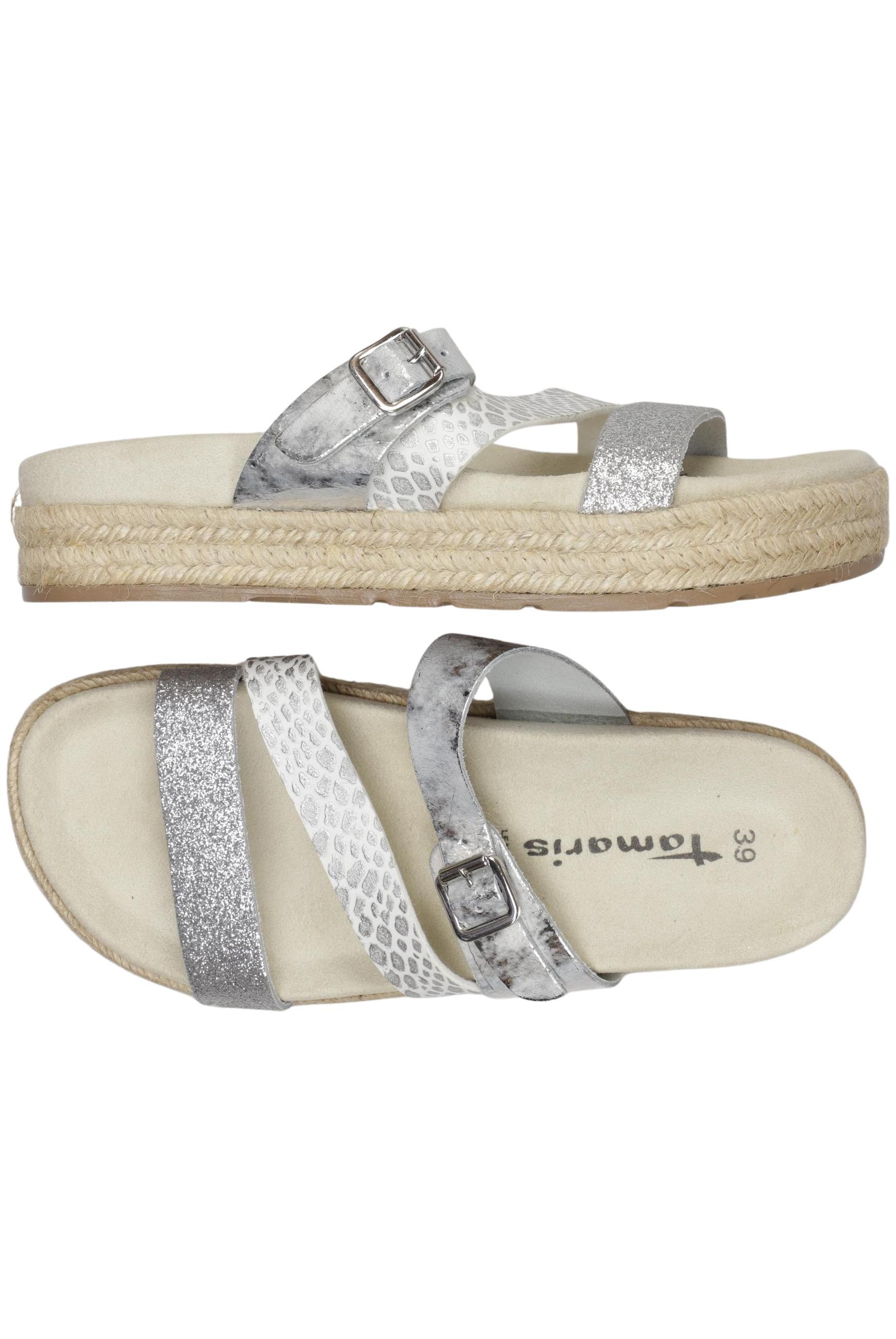

Tamaris Damen Sandale, silber, Gr. 39