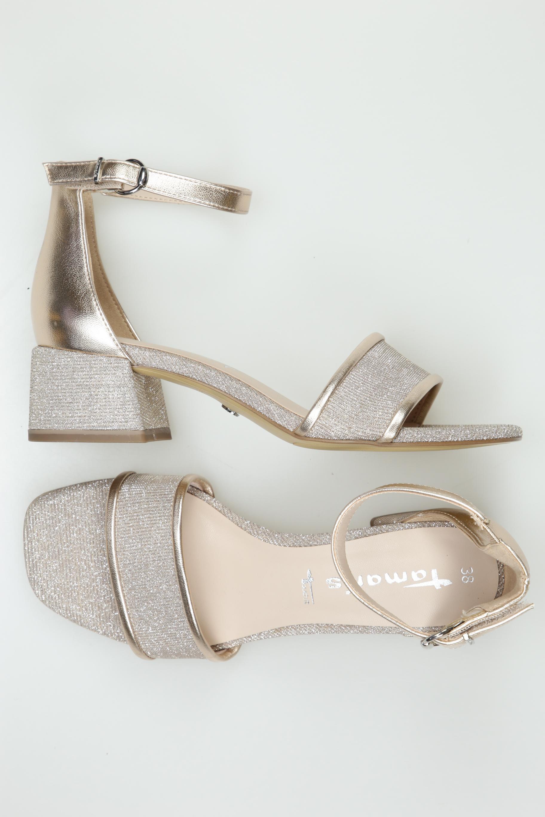 

Tamaris Damen Sandale, gold, Gr. 38