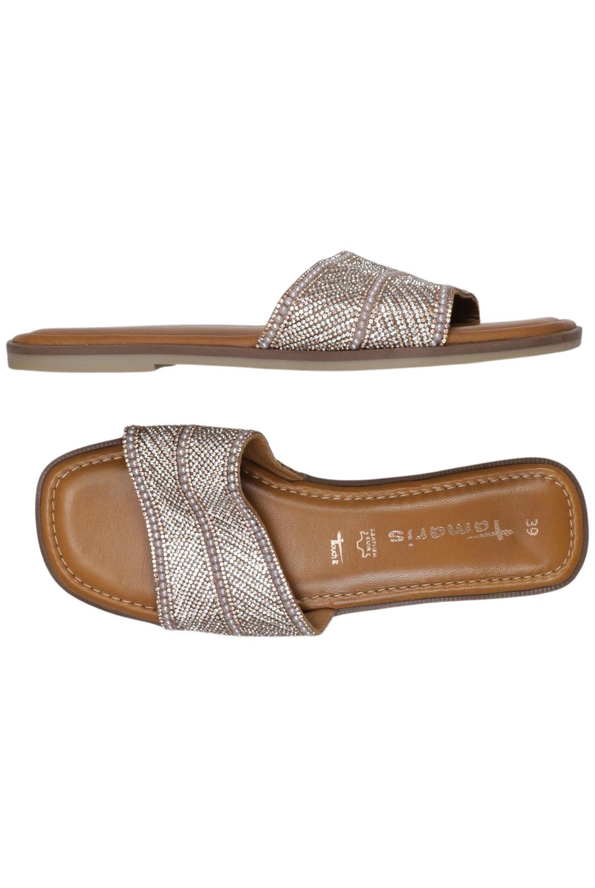 

Tamaris Damen Sandale, gold, Gr. 39