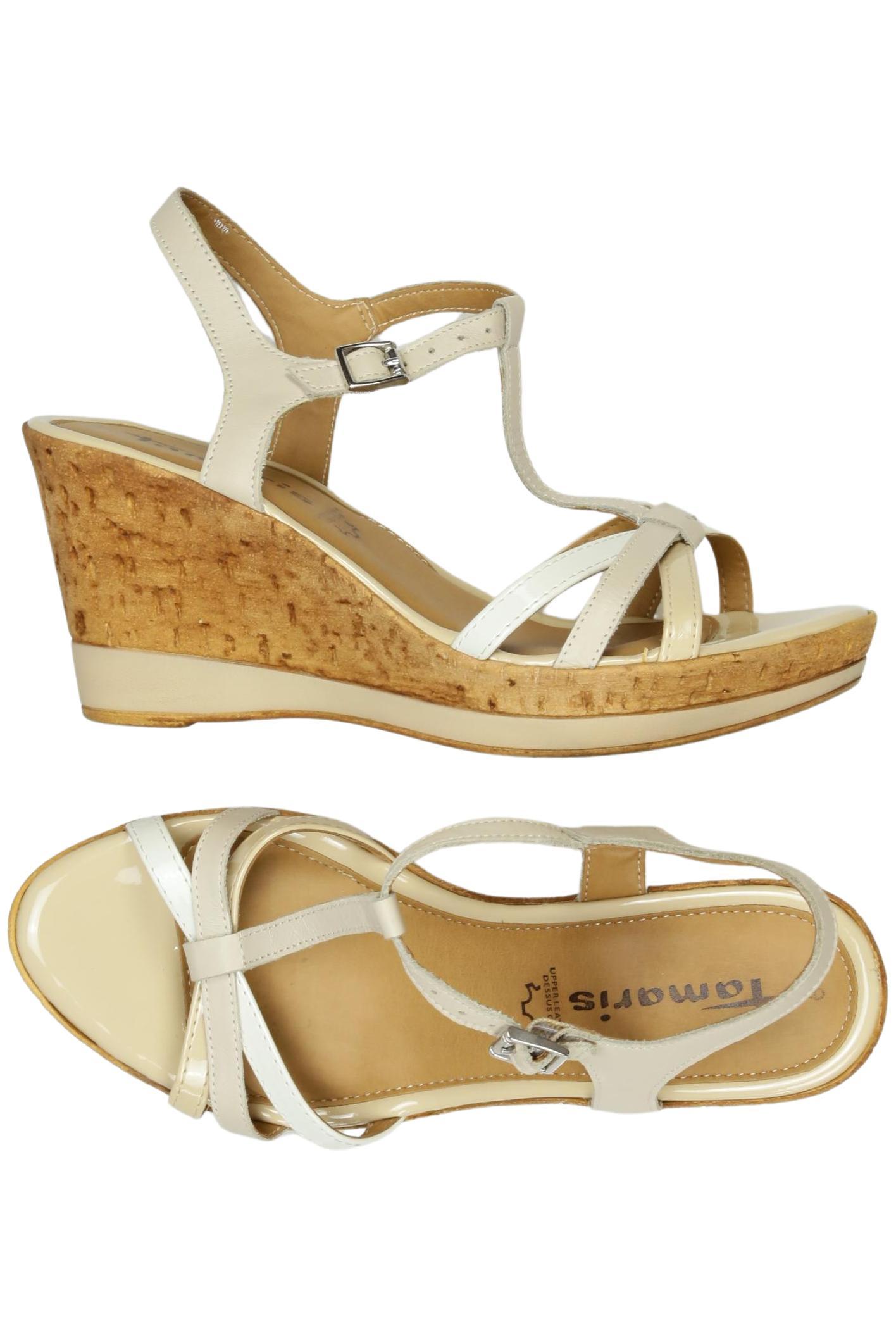 

Tamaris Damen Sandale, cremeweiß, Gr. 39