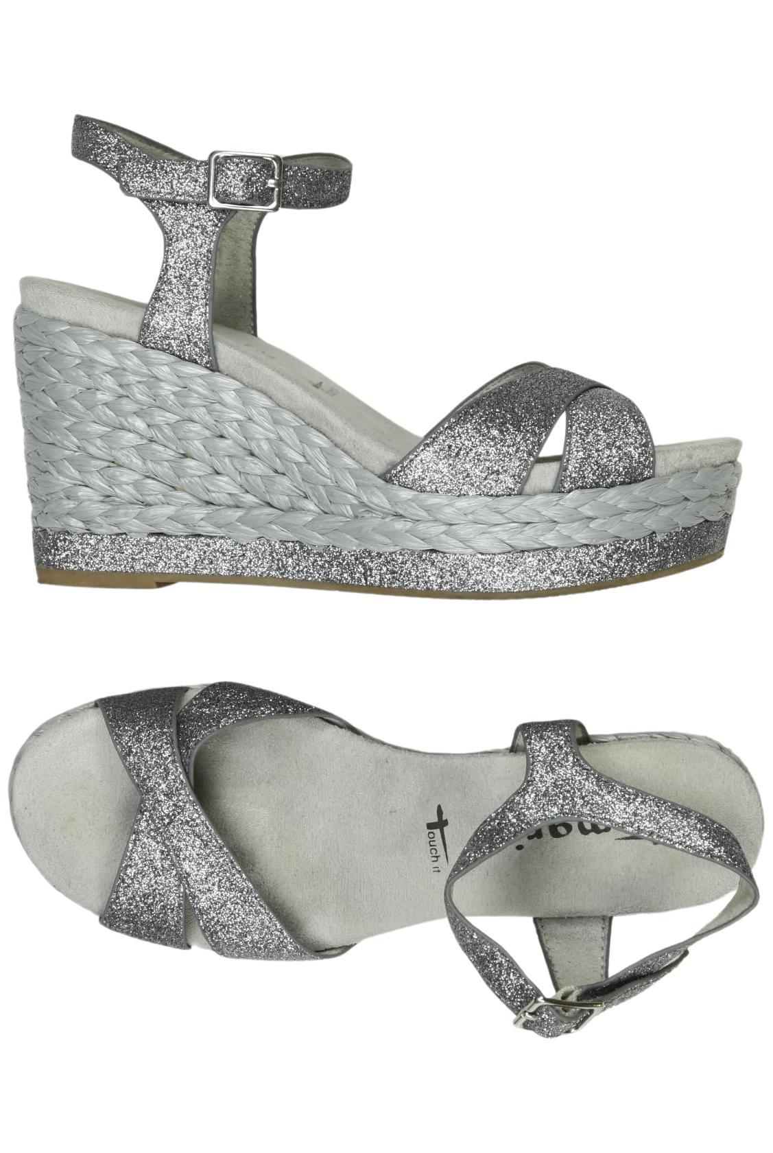 

Tamaris Damen Sandale, silber, Gr. 38