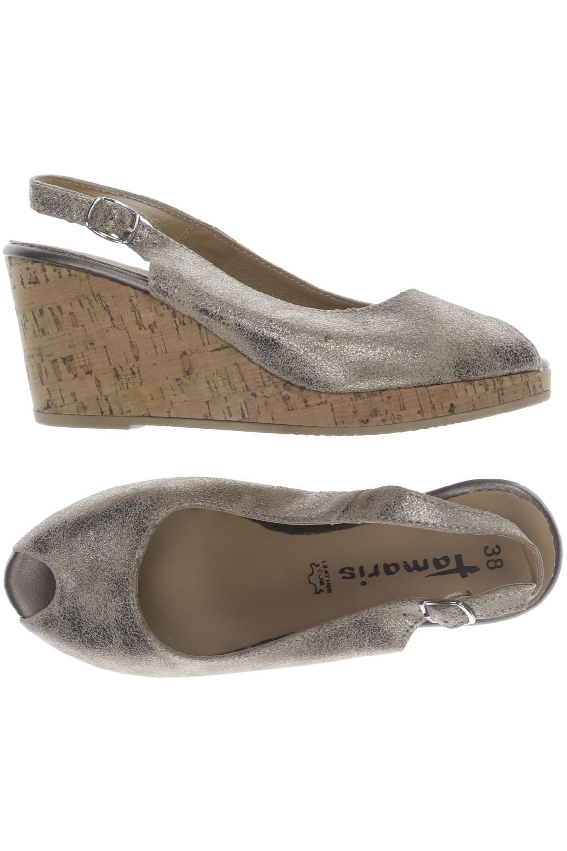 

Tamaris Damen Sandale, gold, Gr. 38