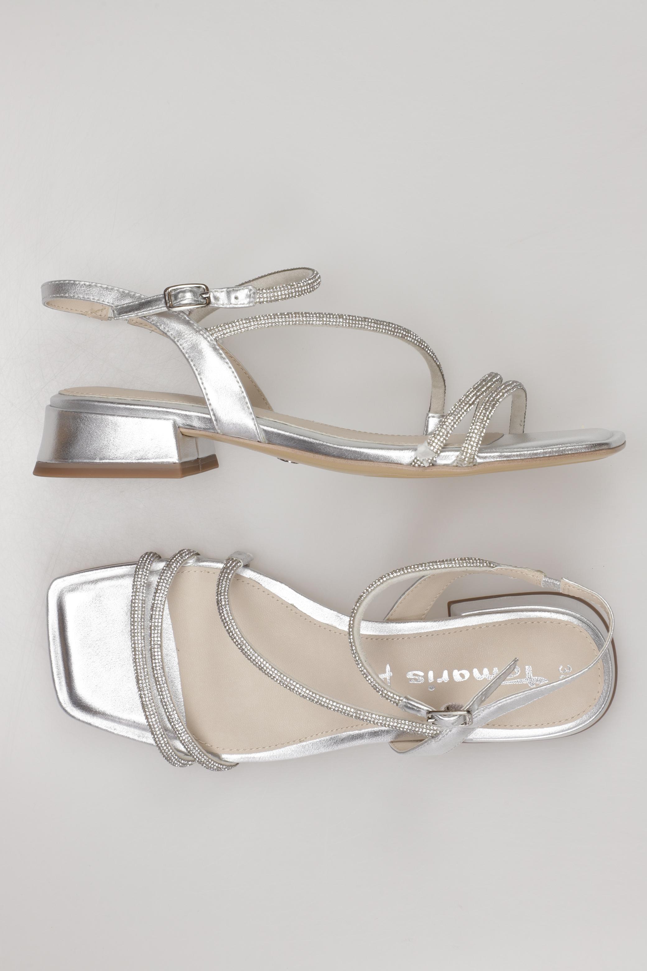 

Tamaris Damen Sandale, silber, Gr. 38