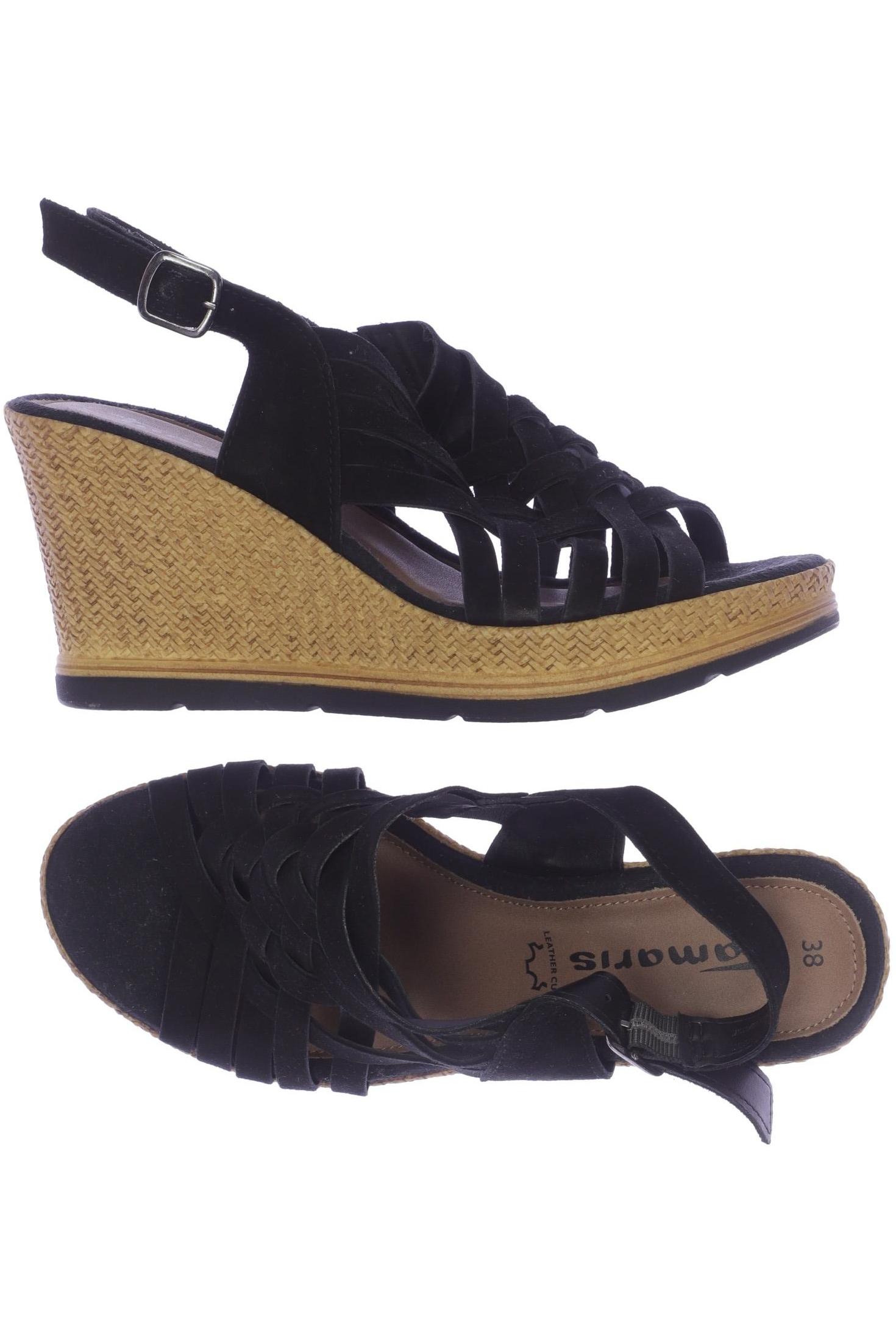 

Tamaris Damen Sandale, schwarz, Gr. 38